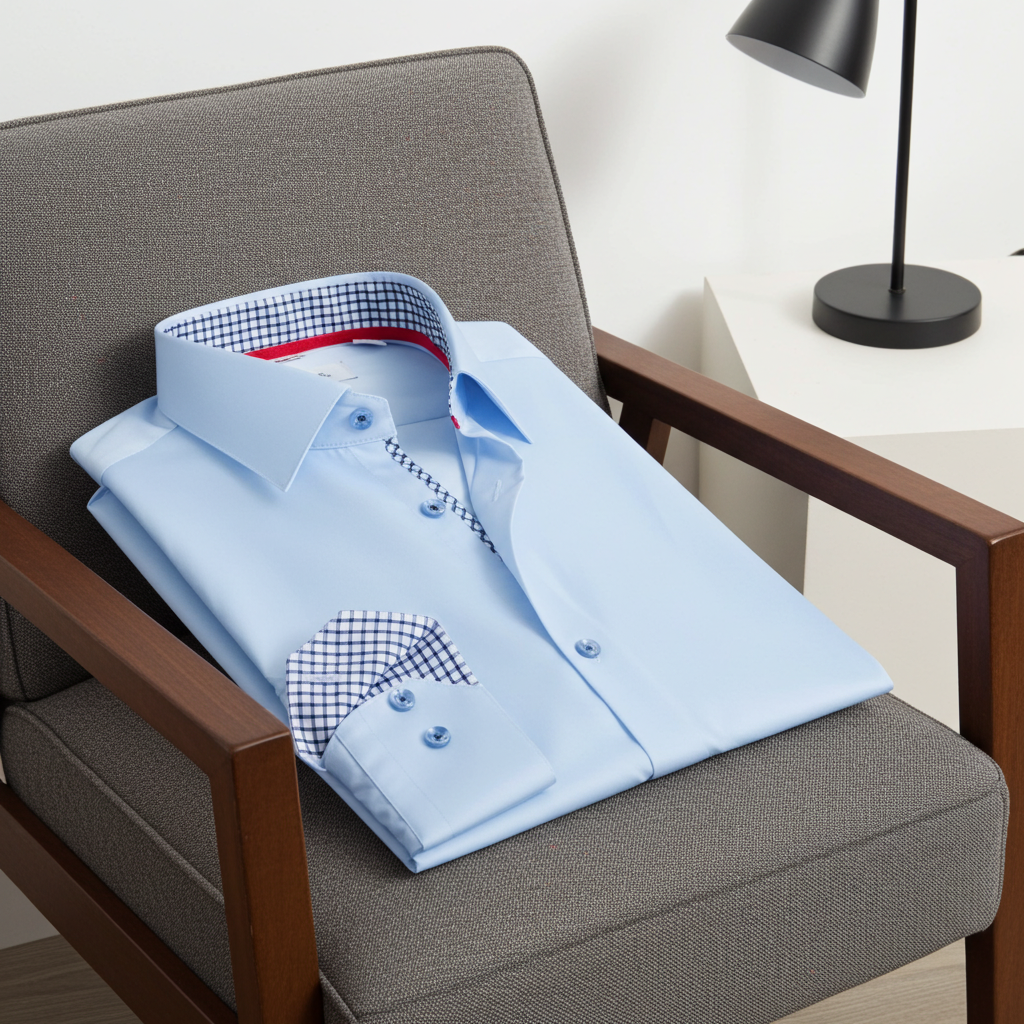Daniel Button-Up Shirt With Contrast Details // Blue // Contemporary Fit (Regular) LEVINAS® Official