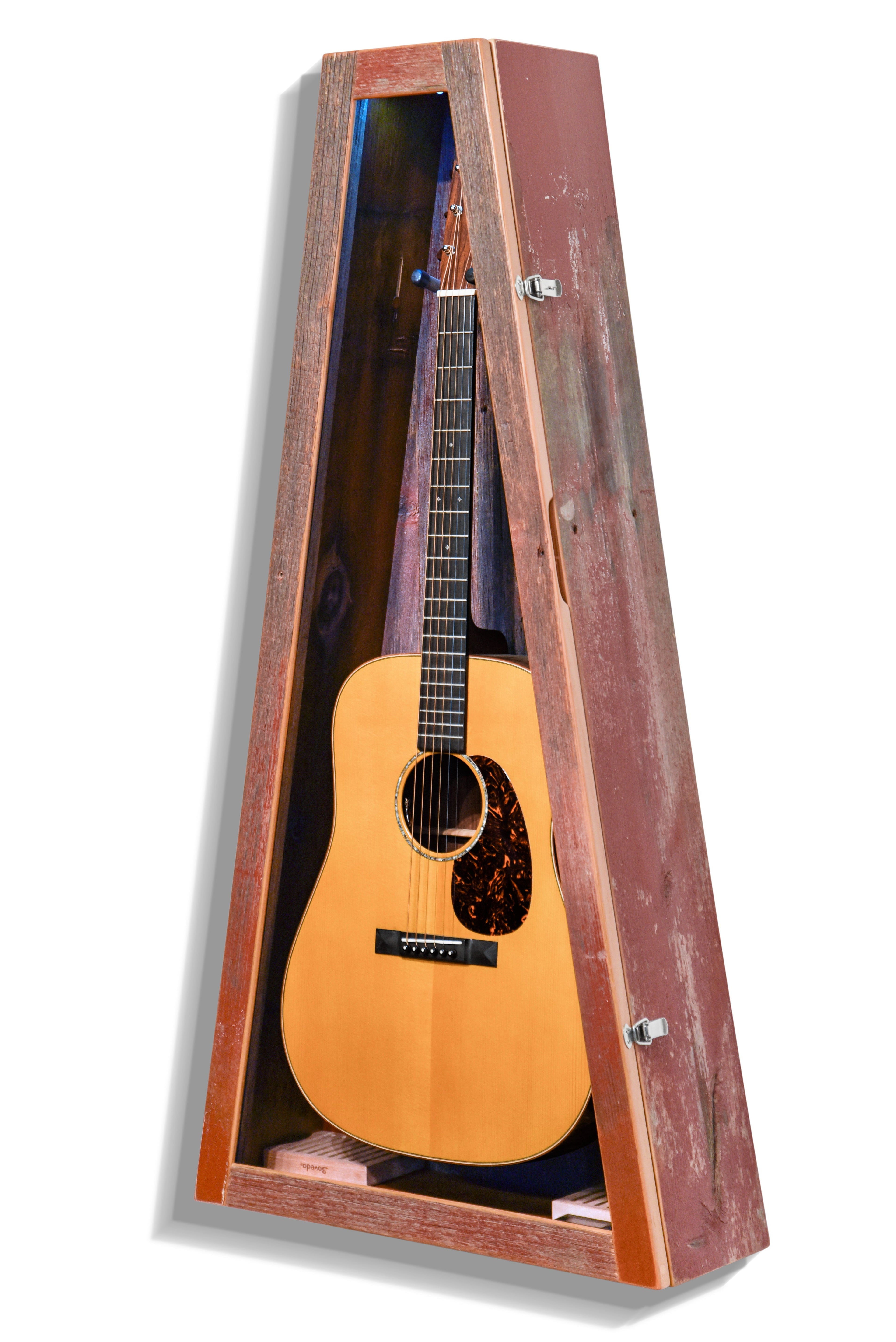 ClimaCase Triangle Humidor - Reclaimed Barnwood (Red) Acoustic Remedy Cases