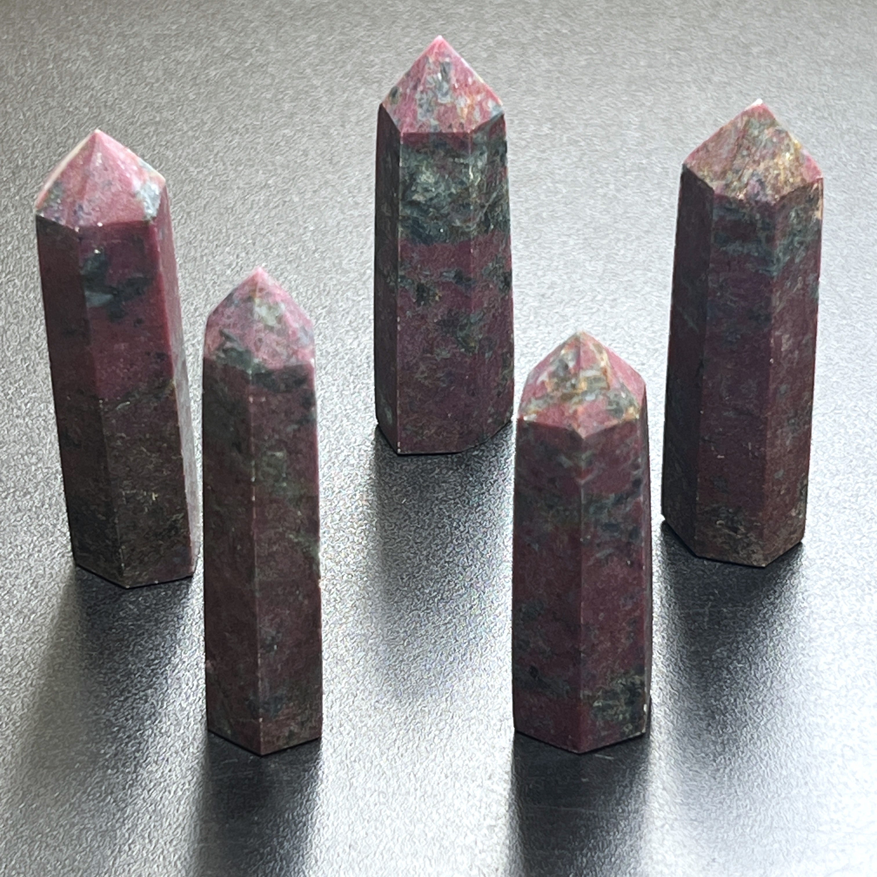 Red Ruby With Fuchsite Crystal Standing Tower Obelisk Point (UV Reactive) Carving Amazing Crystals