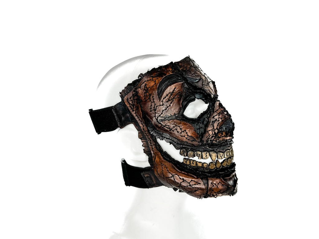 Genuine Leather Mask - GigaMyme Leatherface Edition - Handmade Mime Full Face Cover for Halloween, Performance or Cosplay Costume Rockwell Masks