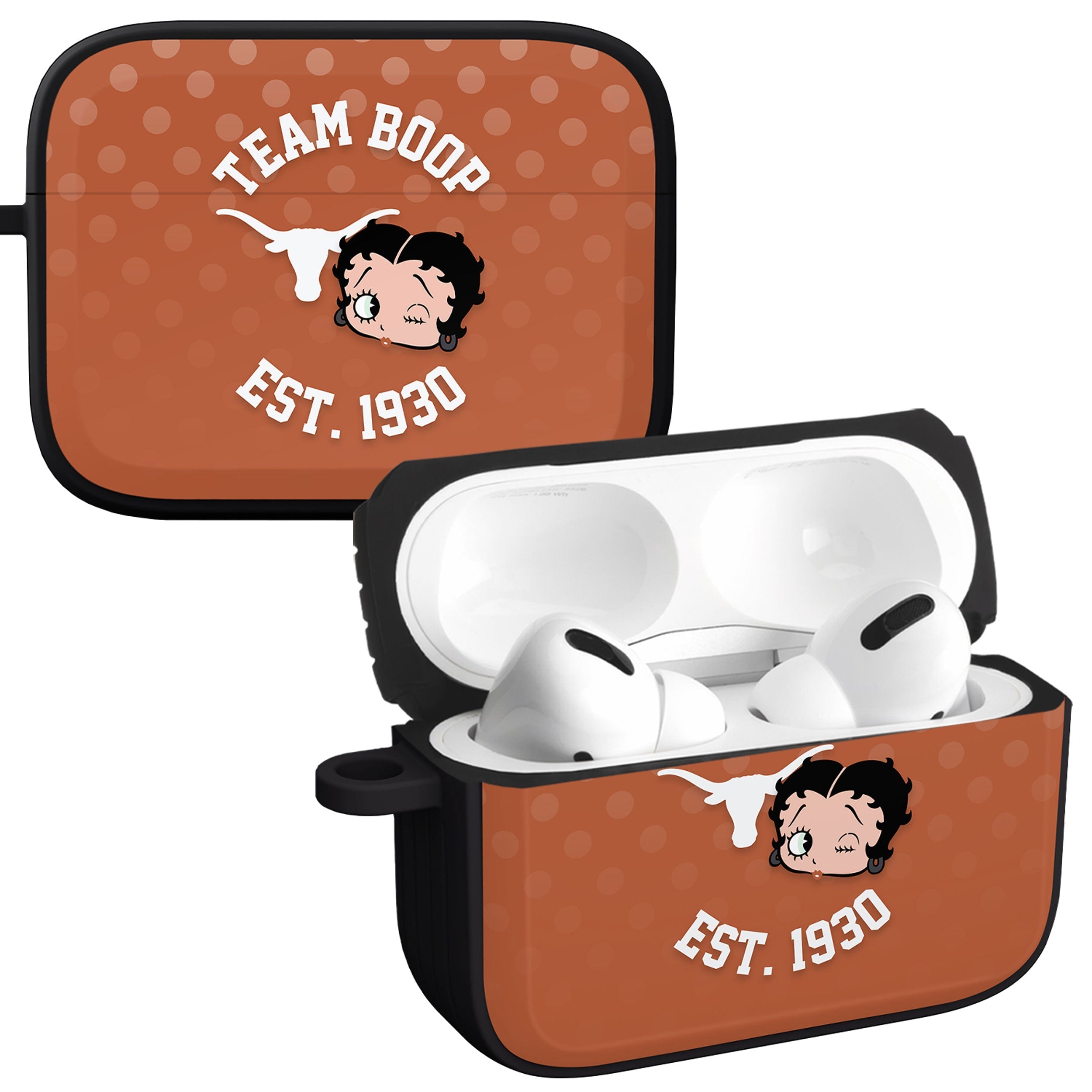 Texas Longhorns X Betty Boop HDX Case Apple AirPods Pro 1 & 2 Case Cover Affinity Bands