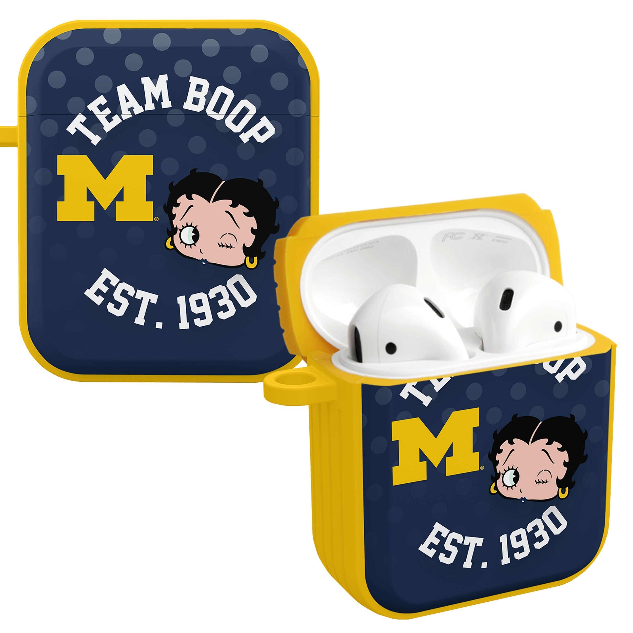 Michigan Wolverines X Betty Boop HDX Apple AirPods Gen 1 & 2 Case Cover Affinity Bands