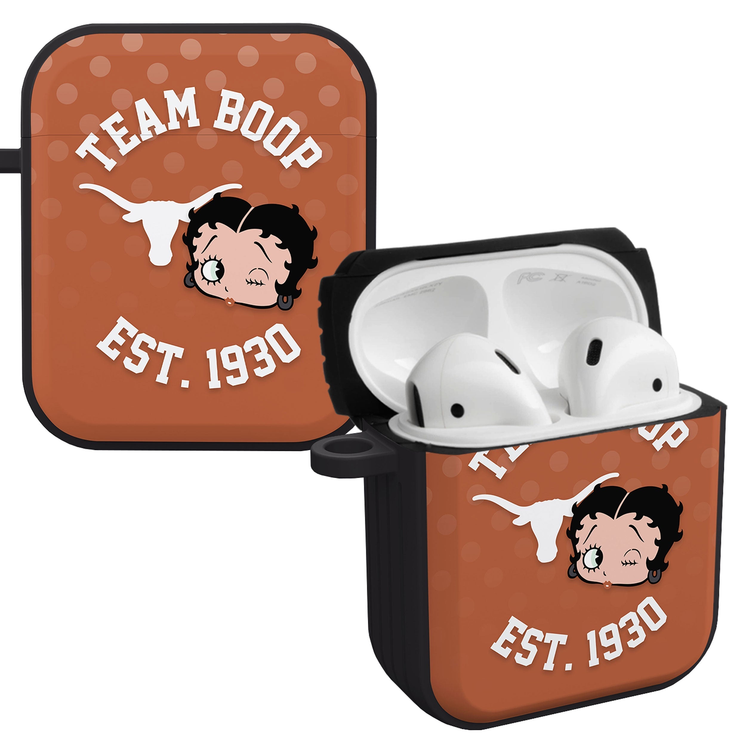 Texas Longhorns X Betty Boop HDX Apple AirPods Gen 1 & 2 Case Cover Affinity Bands