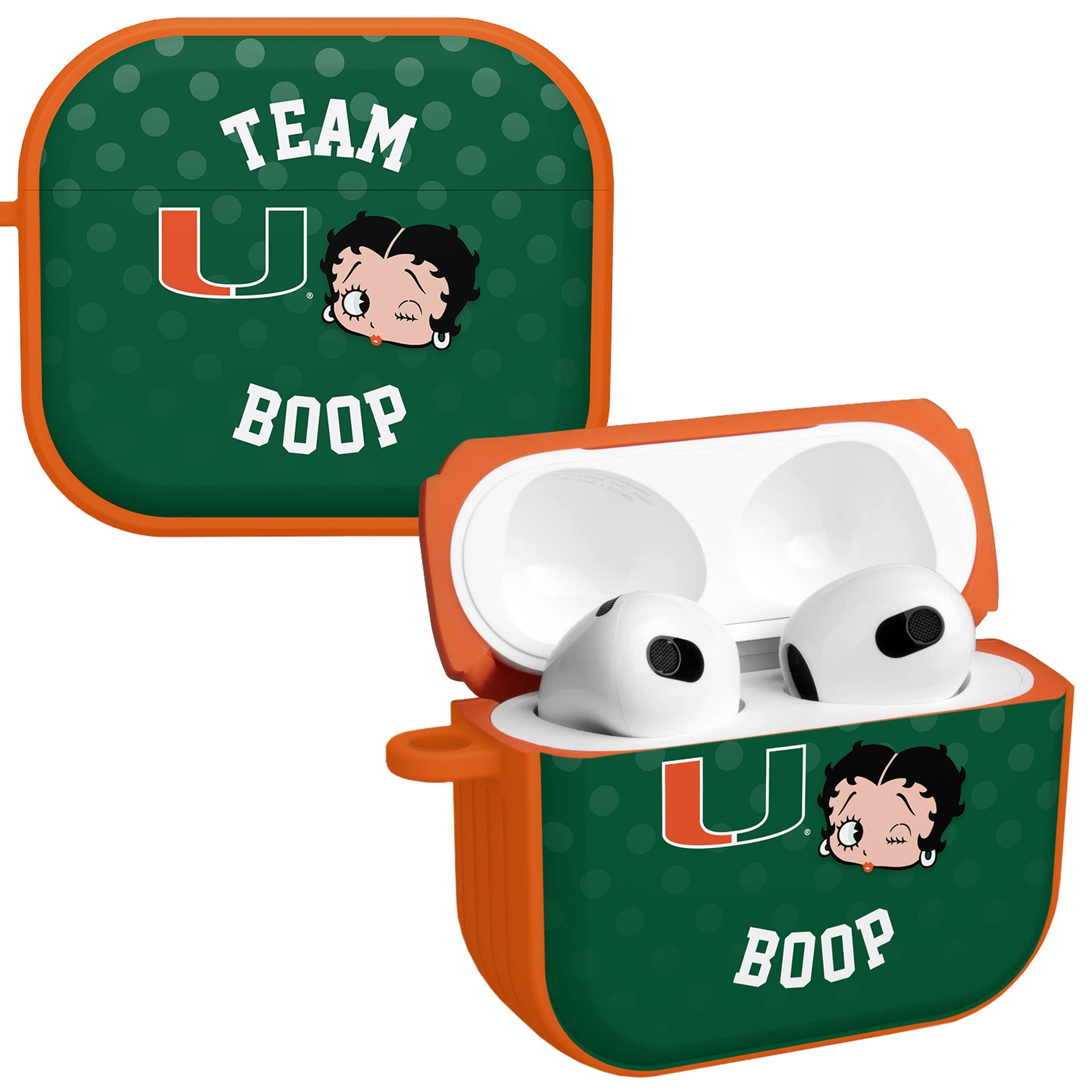 Miami Hurricanes X Betty Boop HDX Apple AirPods Gen 3 Case Cover Affinity Bands