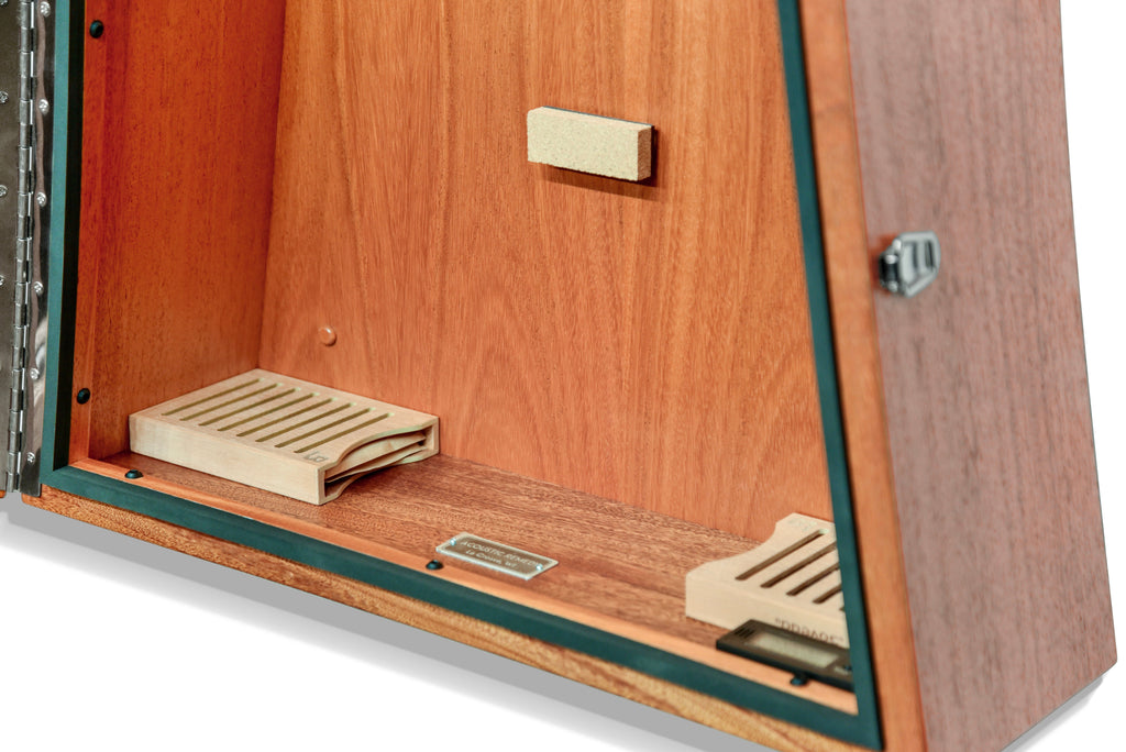ClimaCase Triangle Humidor - African Mahogany (Quarter Sawn) Acoustic Remedy Cases