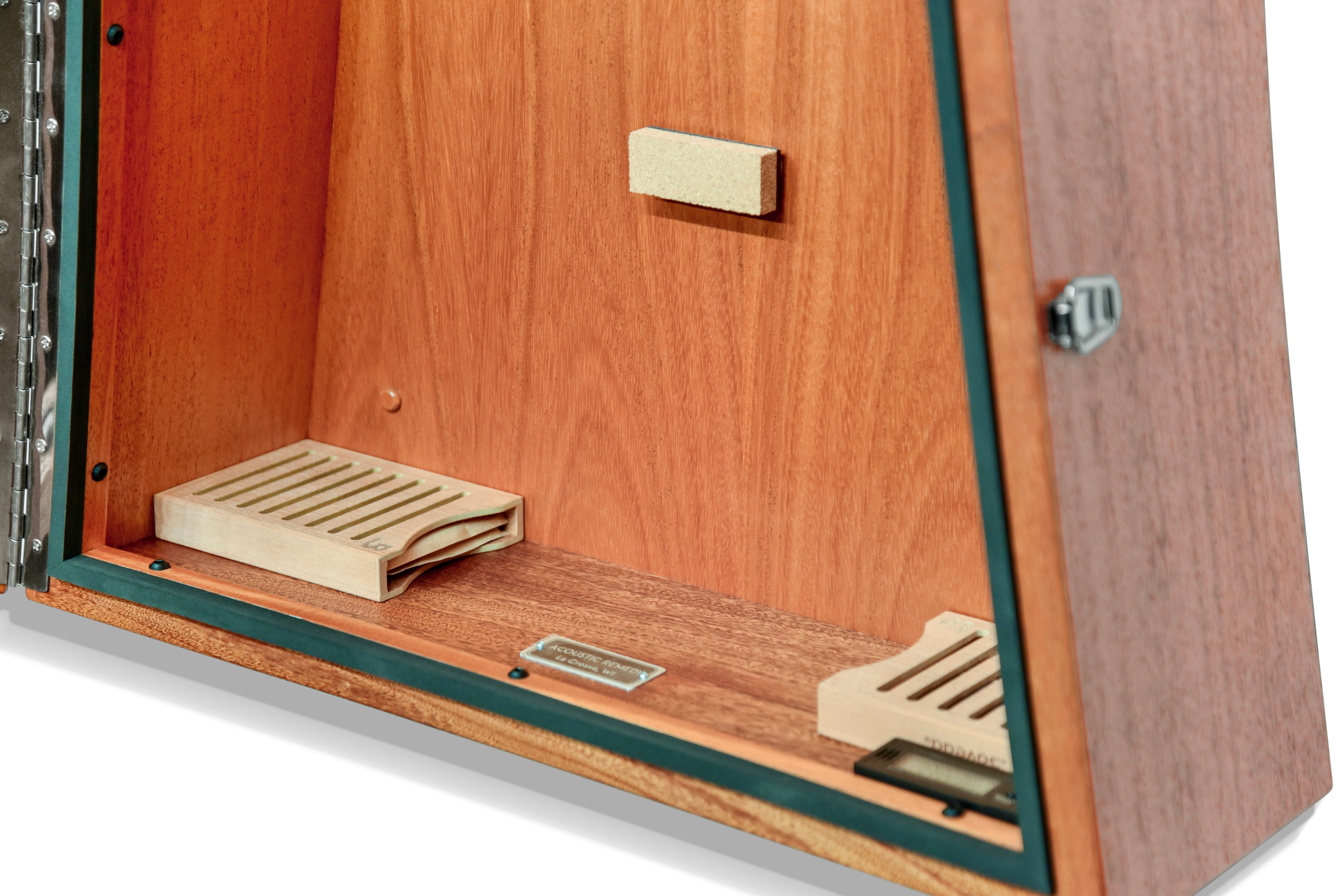 ClimaCase Triangle Humidor - African Mahogany (Quarter Sawn) Acoustic Remedy Cases