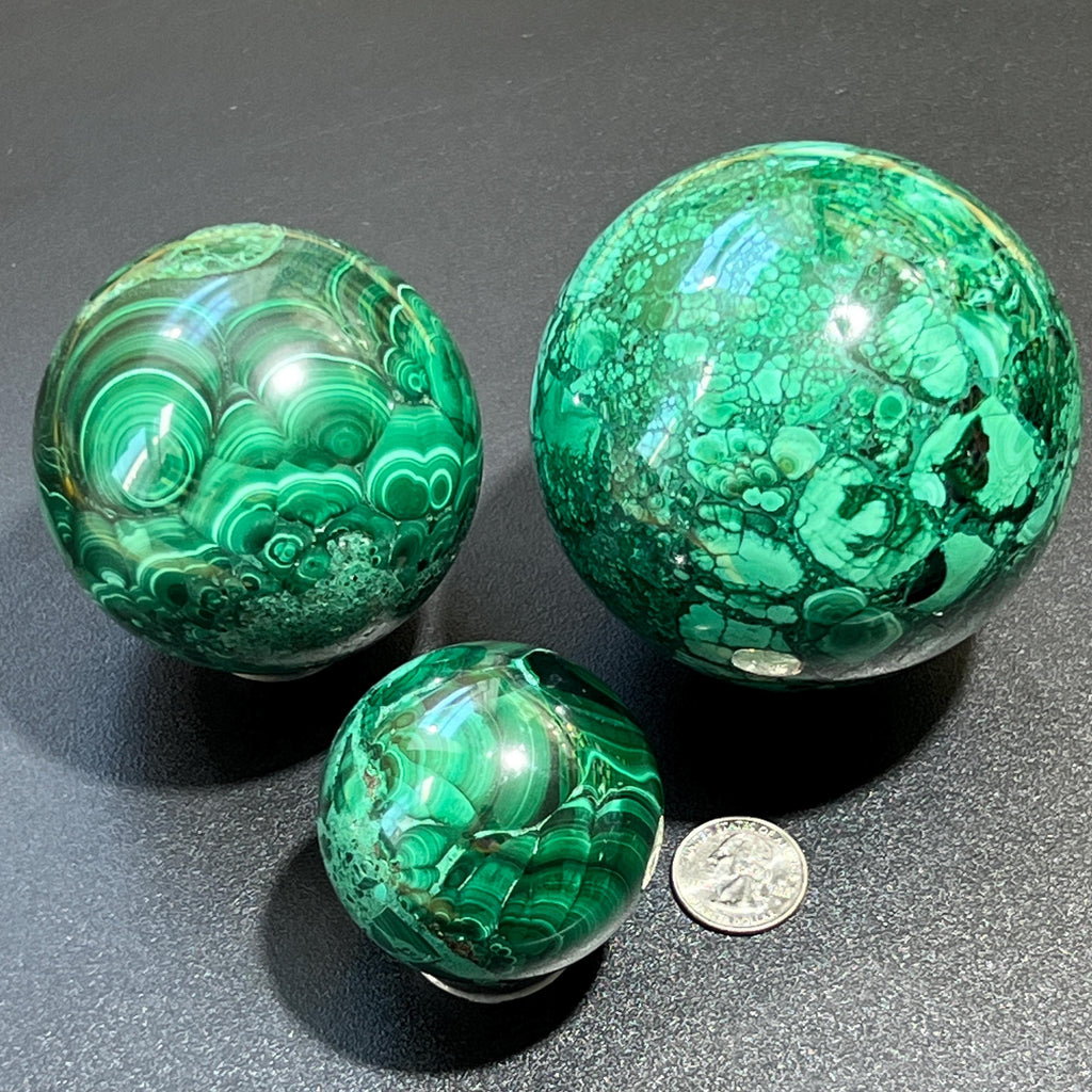 Malachite Spheres (3 Sizes)(5-10 CM) Large Polished Carving Amazing Crystals