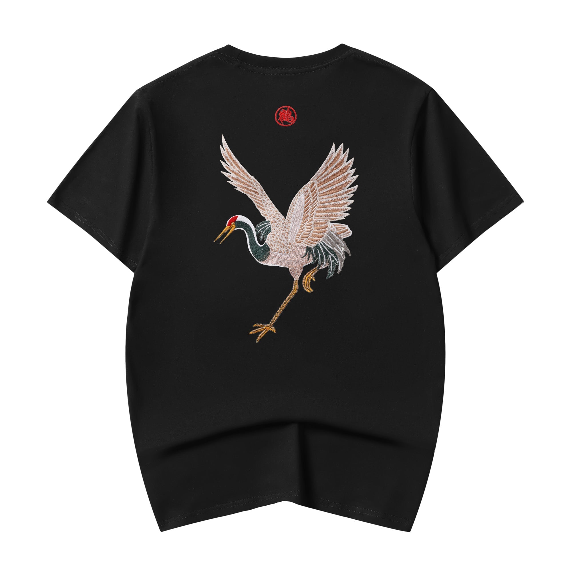 KH858 Flying Crane Embroidery Tee Niepce