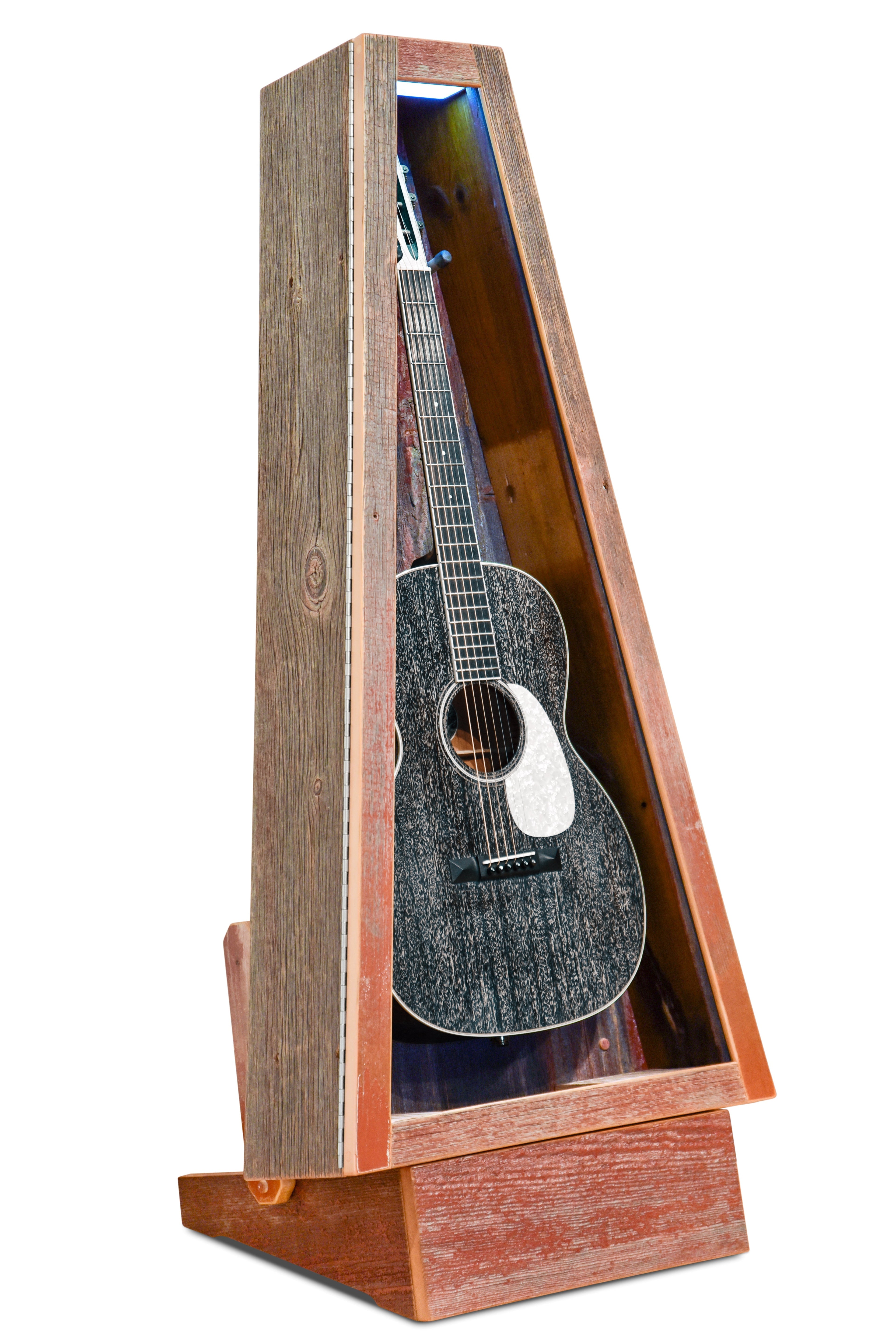 ClimaStand Triangle Humidor with Base - Reclaimed Barnwood (Red) Acoustic Remedy Cases