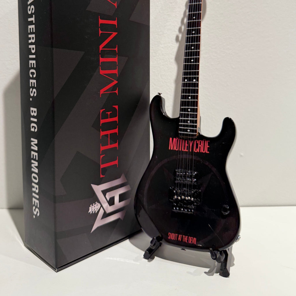 The Complete Mötley Crüe Album Cover Collectible Miniature Guitar Set – All 4 Official Mini Guitar Designs The Mini Axe
