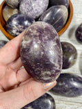 Lepidolite with Citrine Palm Stone Curious Muse Crystals