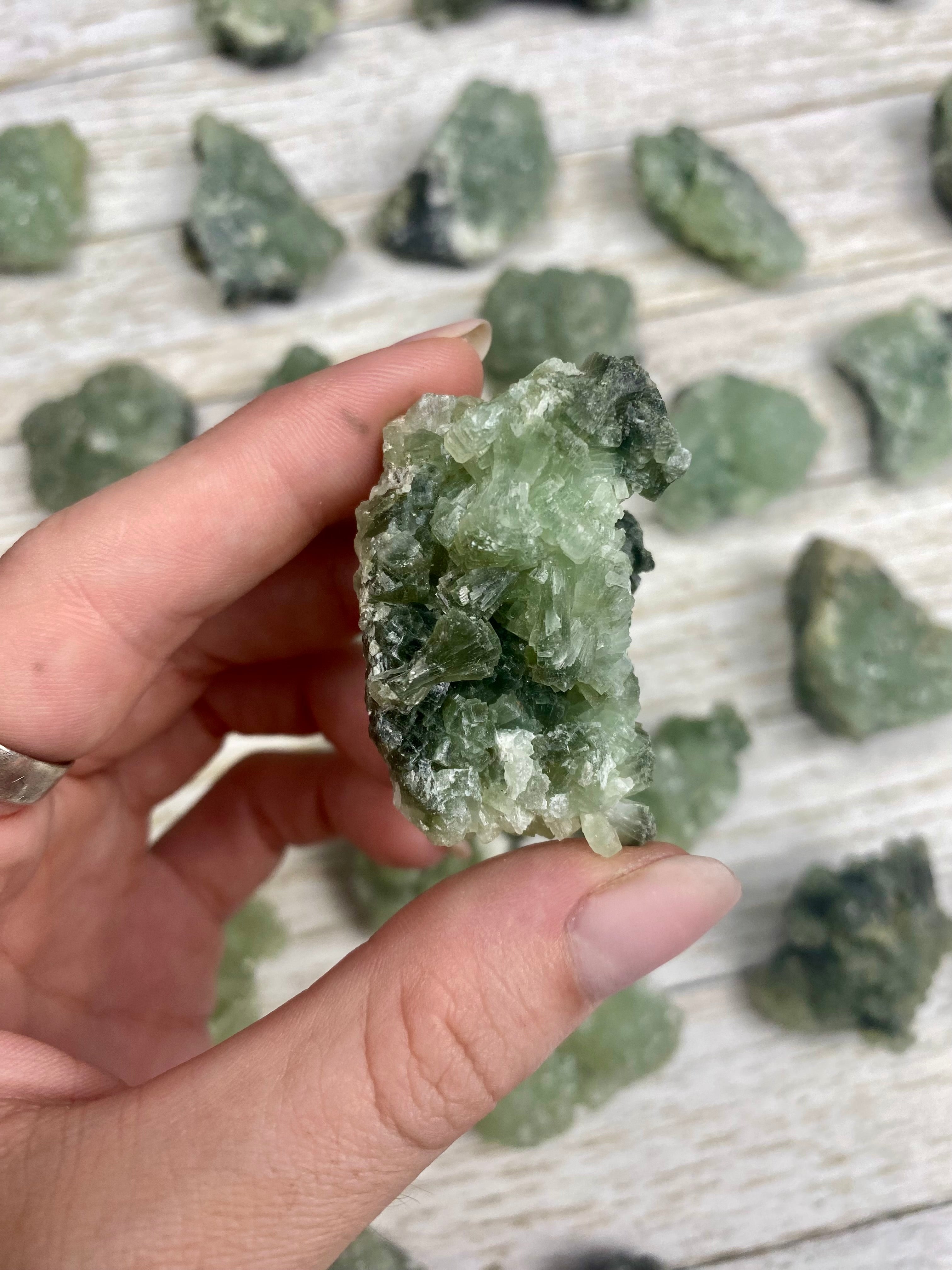Prehnite with Epidote Cluster Curious Muse Crystals