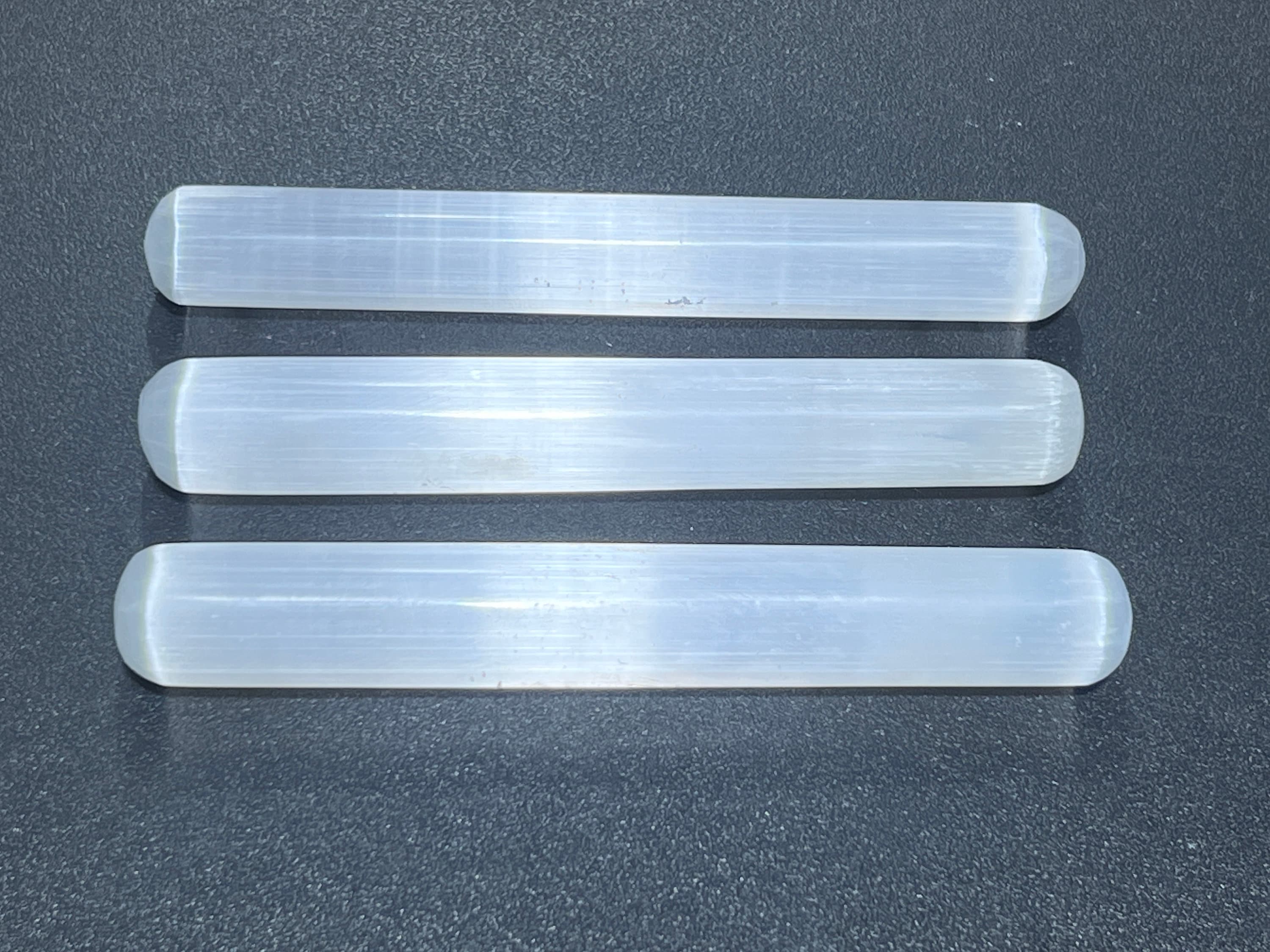 Selenite Satin Spar Crystal Round Wand Carving (5.5 Inches) Amazing Crystals