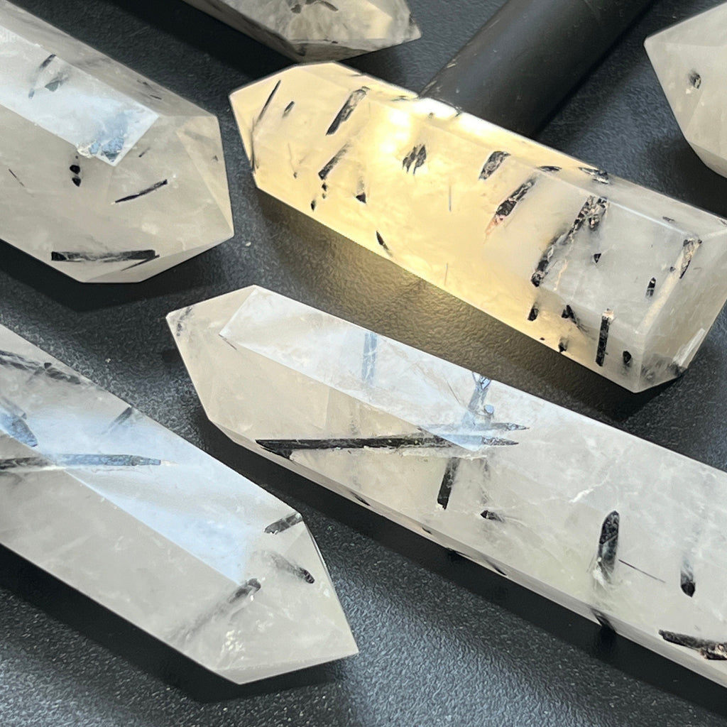 Tourmalated Quartz Crystal Point Tower Carving Wholesale Amazing Crystals