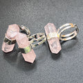 Pink Rose Quartz Crystal Point Adjustable Ring (Silver Plated) Costume Jewelry Supply Amazing Crystals