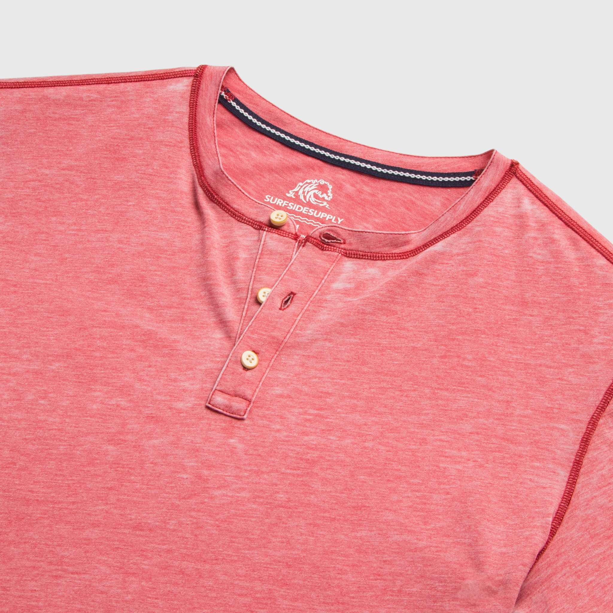 Sean Burnout Henley - Mineral Red Surfside Supply Co.