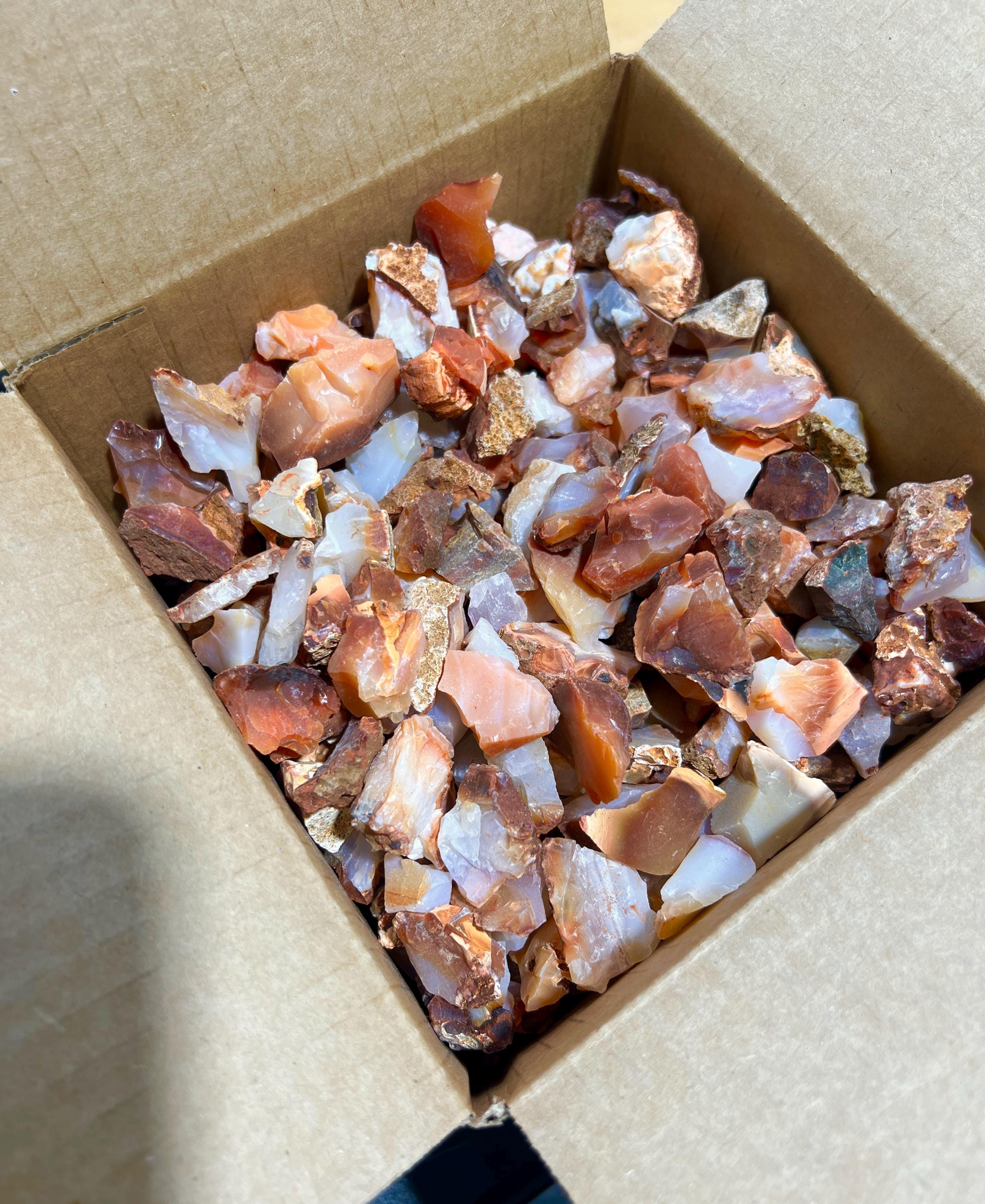 Red White Mixed Carnelian Agate Crystal Rough Raw Stones (By The Piece or Pound) Wholesale Amazing Crystals