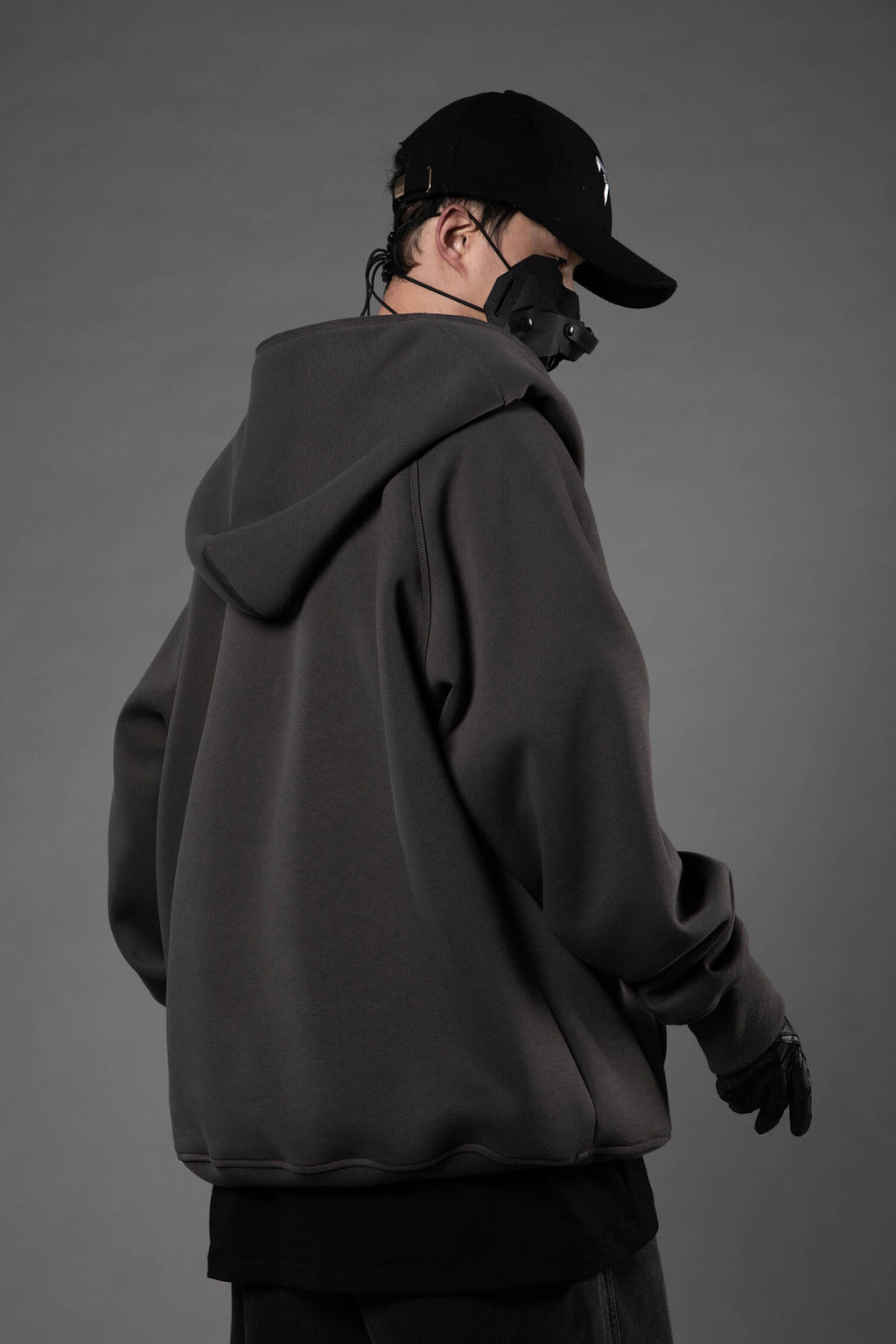 HiH38 Grey Layered Hoodie Niepce