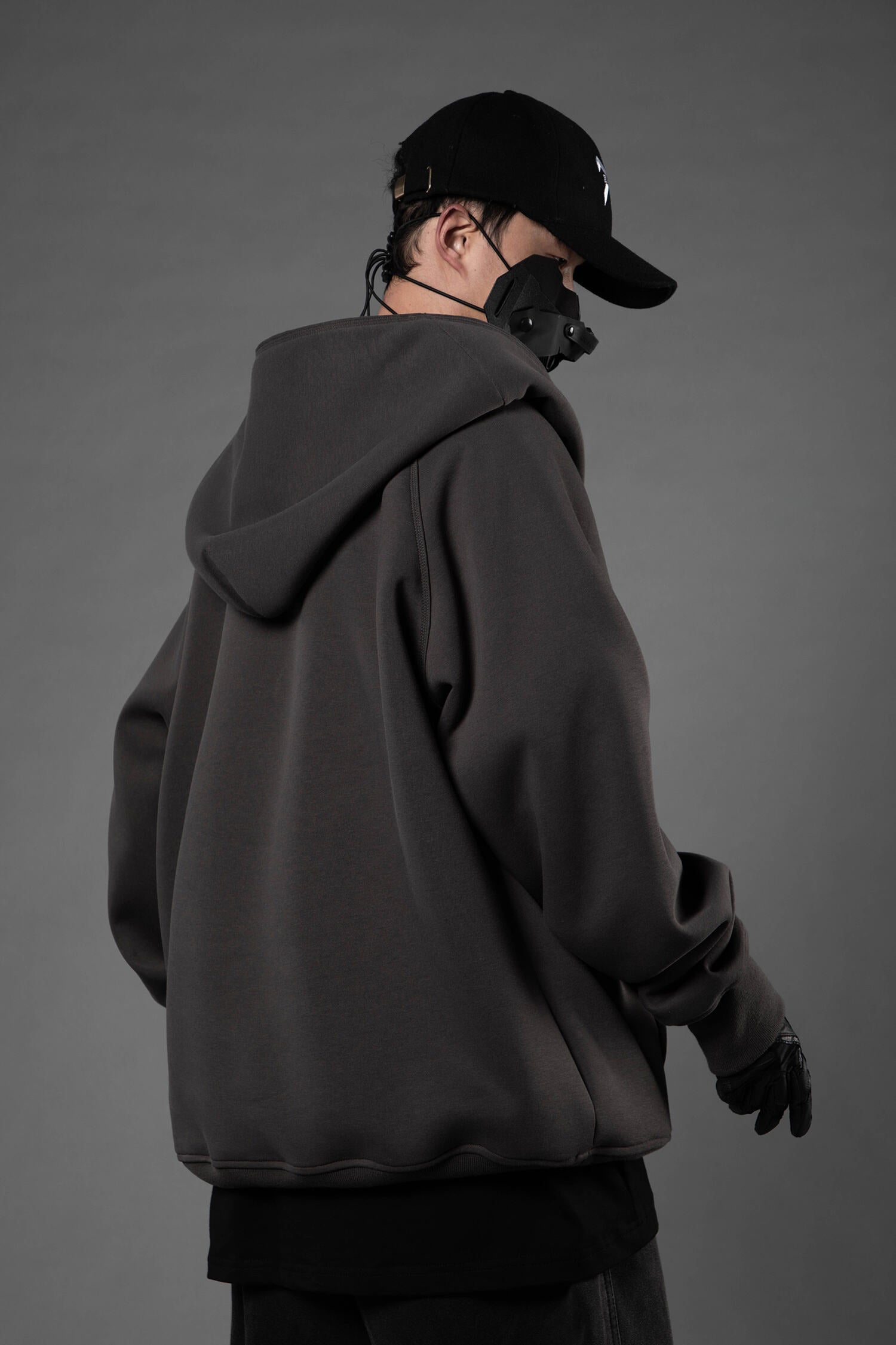 HiH38 Grey Layered Hoodie Niepce