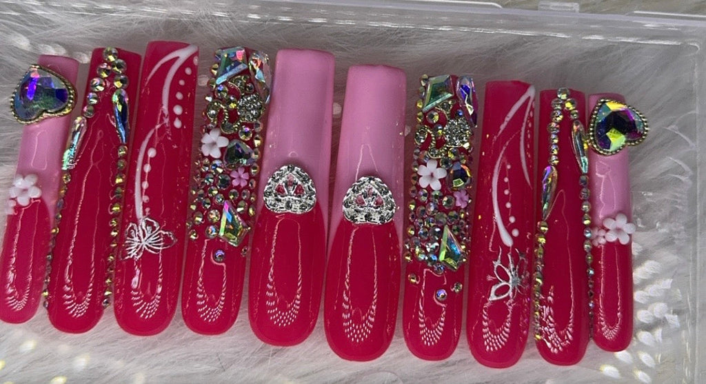 Pink nails acrylic press on nails HOL stores