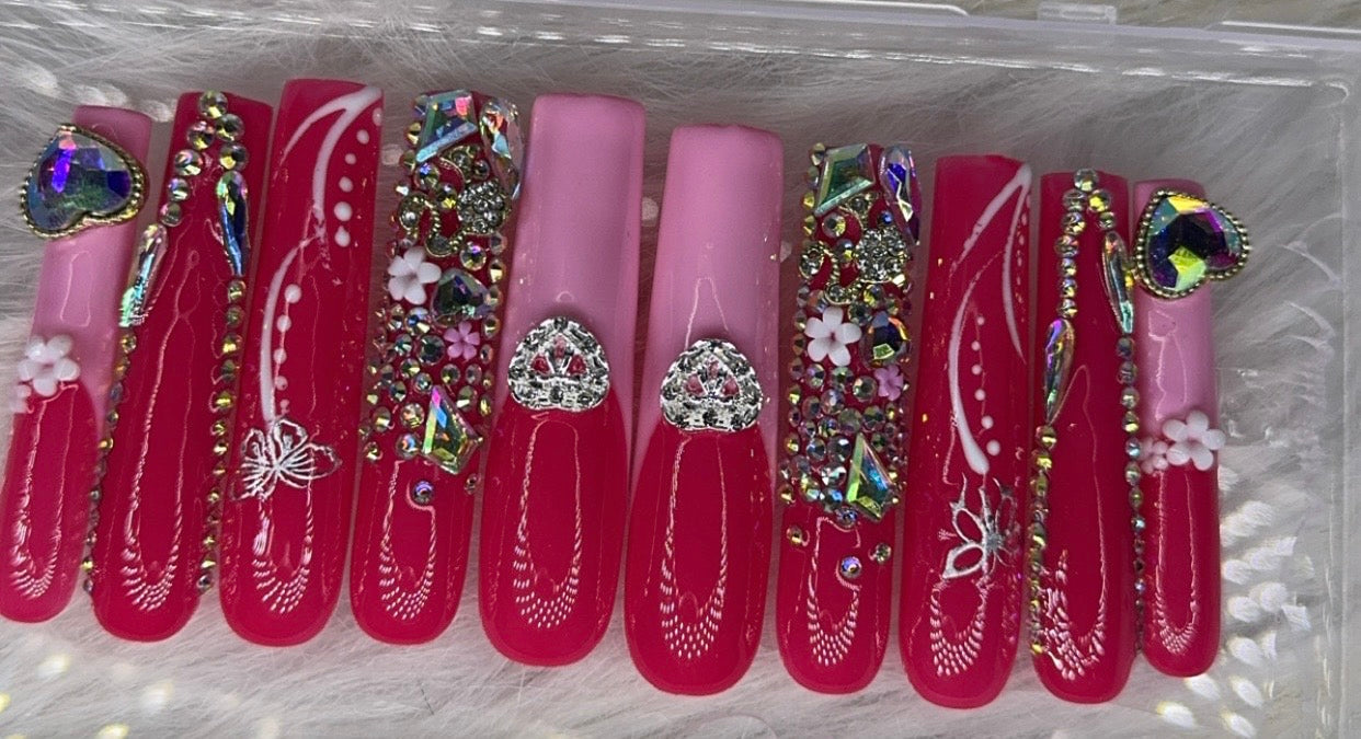 Pink nails acrylic press on nails HOL stores