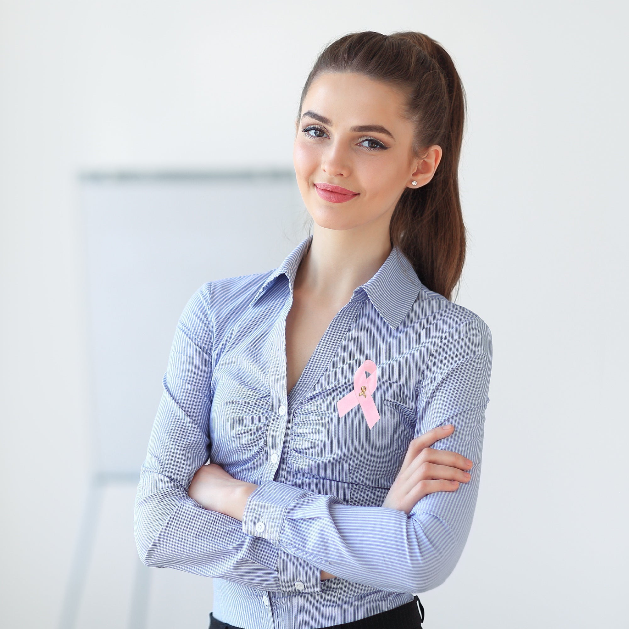10 Pack of Satin Pink Ribbon Breast Cancer Pins The Awareness Company