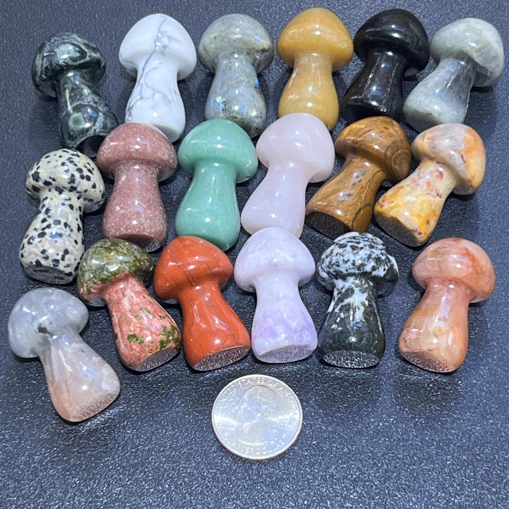 Mixed Crystal Mushrooms Gemstone Carving Decor Bulk Wholesale Amazing Crystals