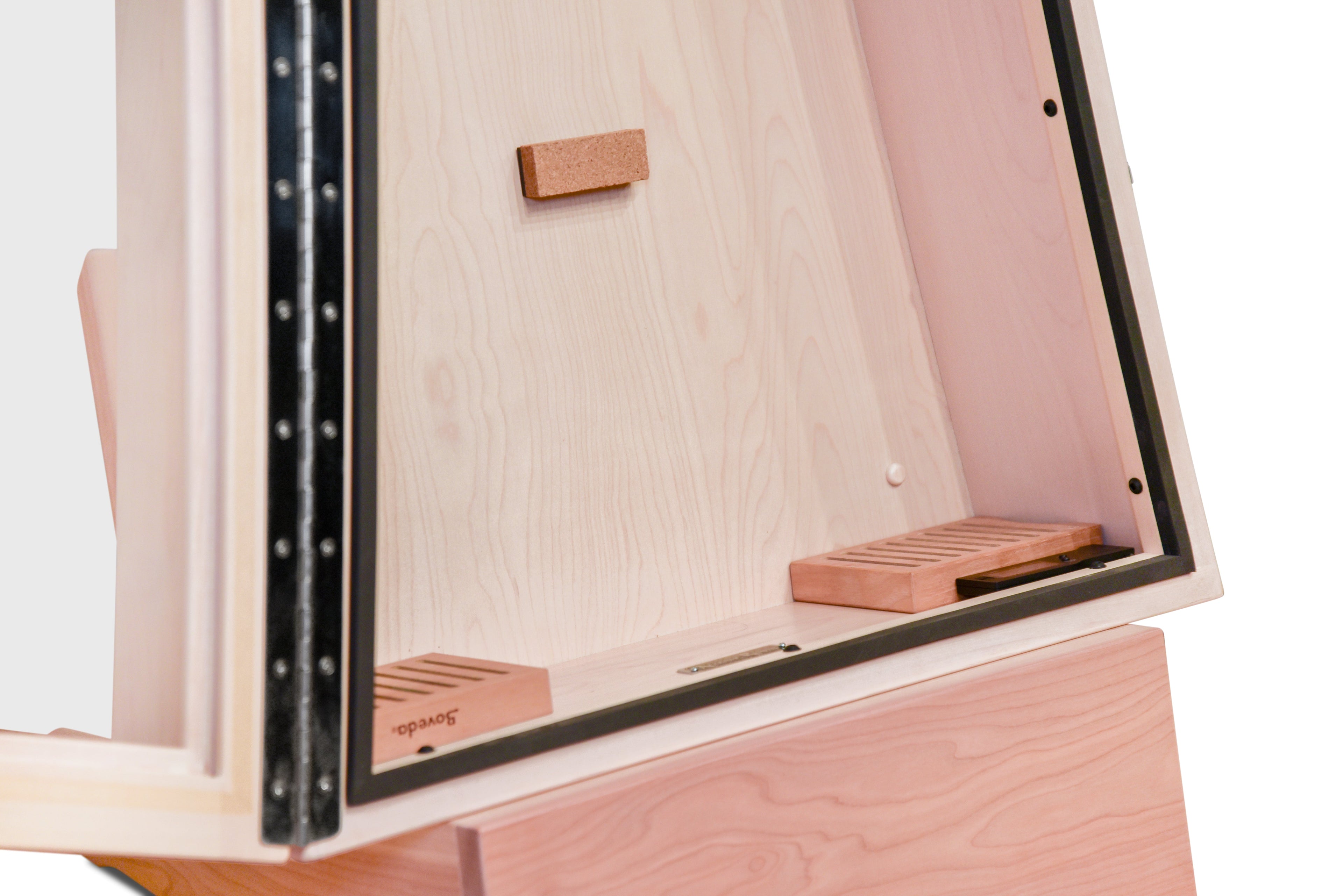 ClimaStand Triangle Humidor with Base - Birch with Campbell White Stain Acoustic Remedy Cases