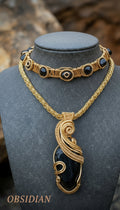 Gold Non Tarnishing Black Obsidian Set The Vibez Shop