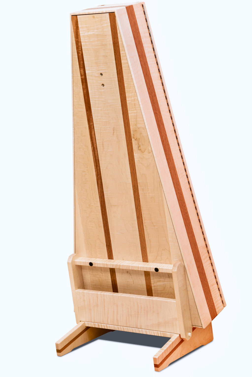 ClimaStand Triangle Humidor with Base - Flamed Maple with Mahogany Acoustic Remedy Cases