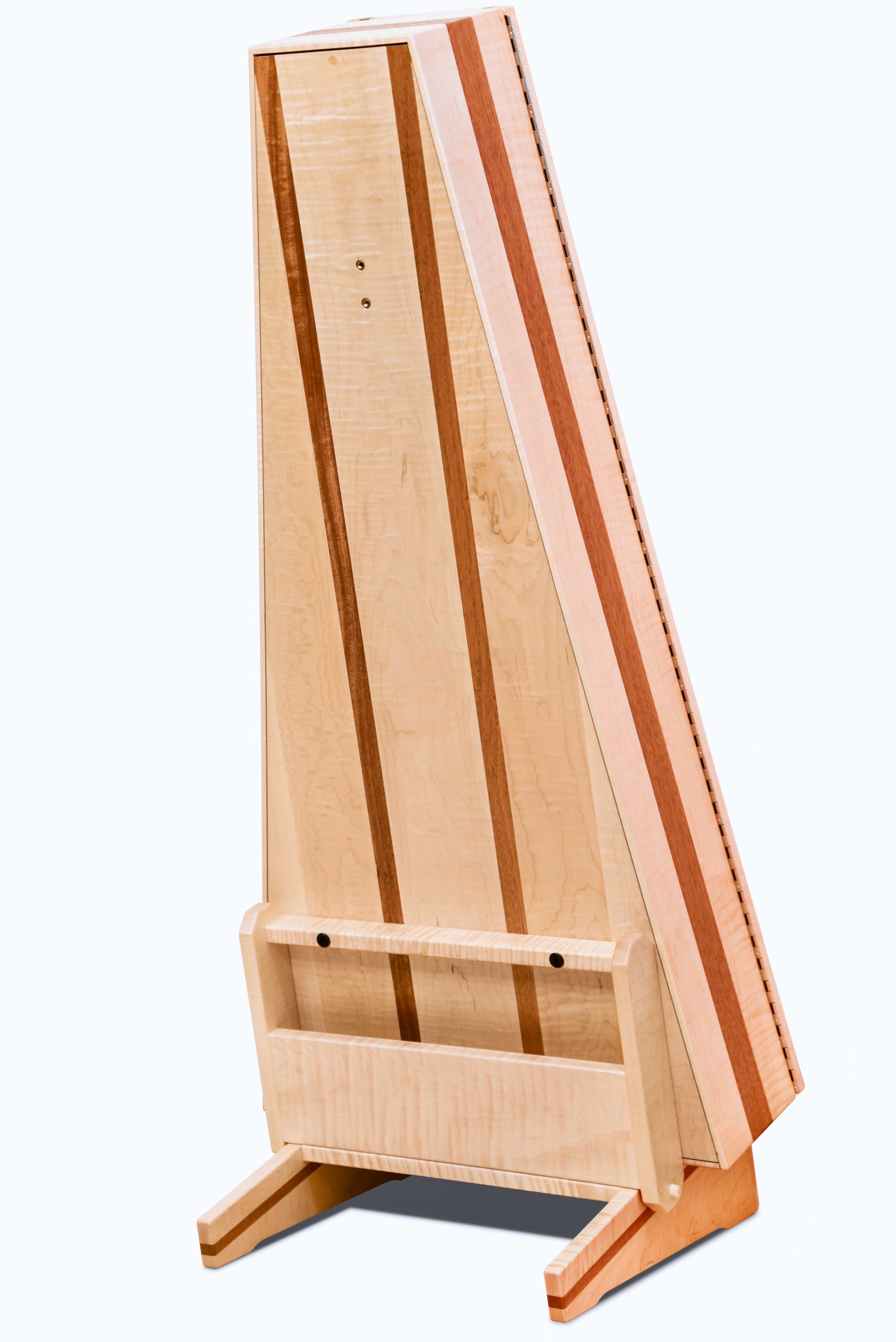 ClimaStand Triangle Humidor with Base - Flamed Maple with Mahogany Acoustic Remedy Cases