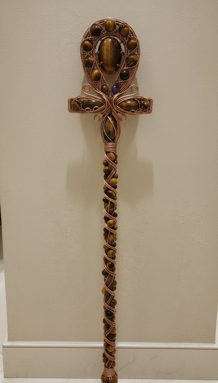 iamevibez Custom Wire Wrapped Tigers Eye Staff The Vibez Shop