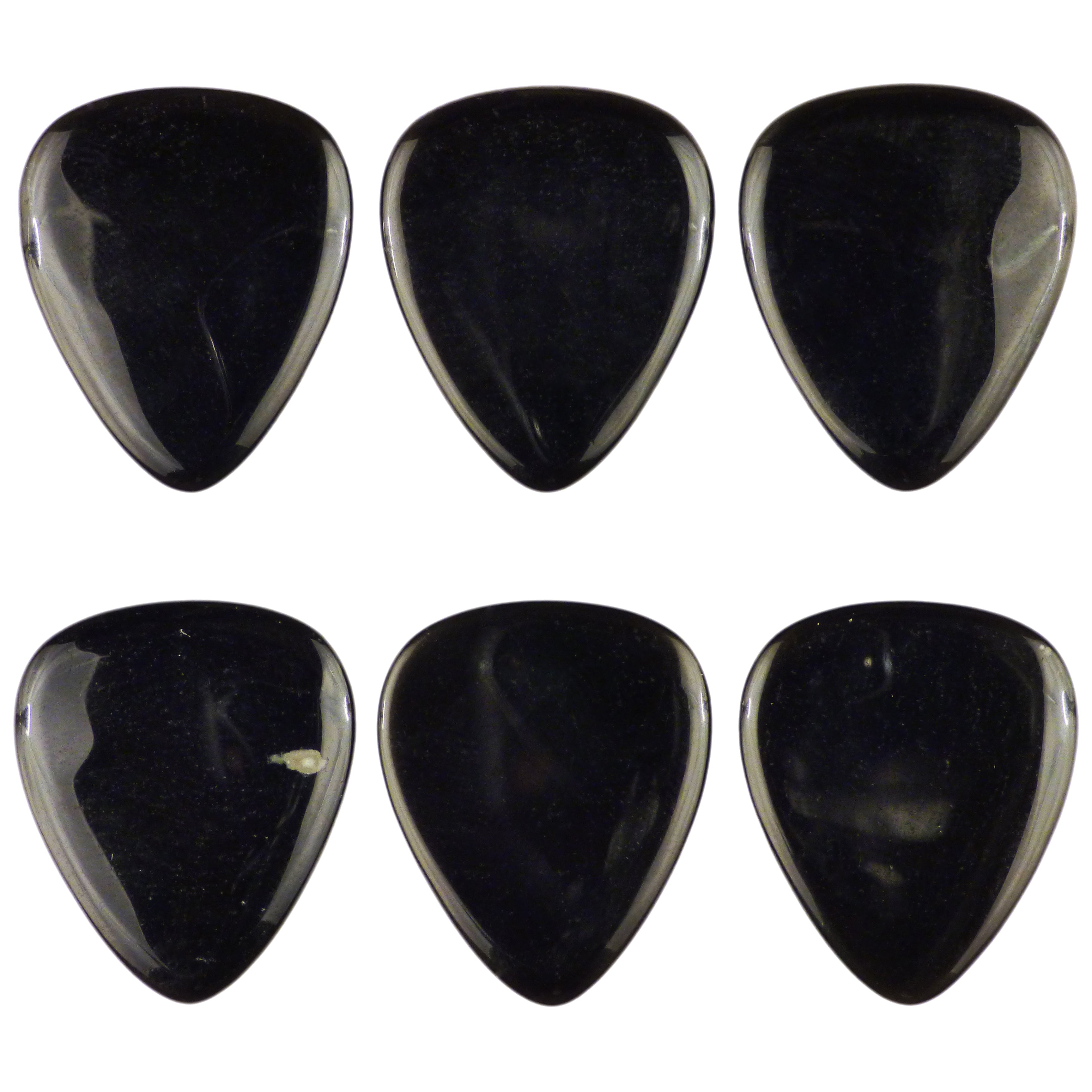 Black Obsidian Volcanic Glass Stone Guitar Pick - 3.0 mm Ultra Heavy Gauge - 351 Shape - Specialty Handmade Exotic Plectrum Exotic Plectrums