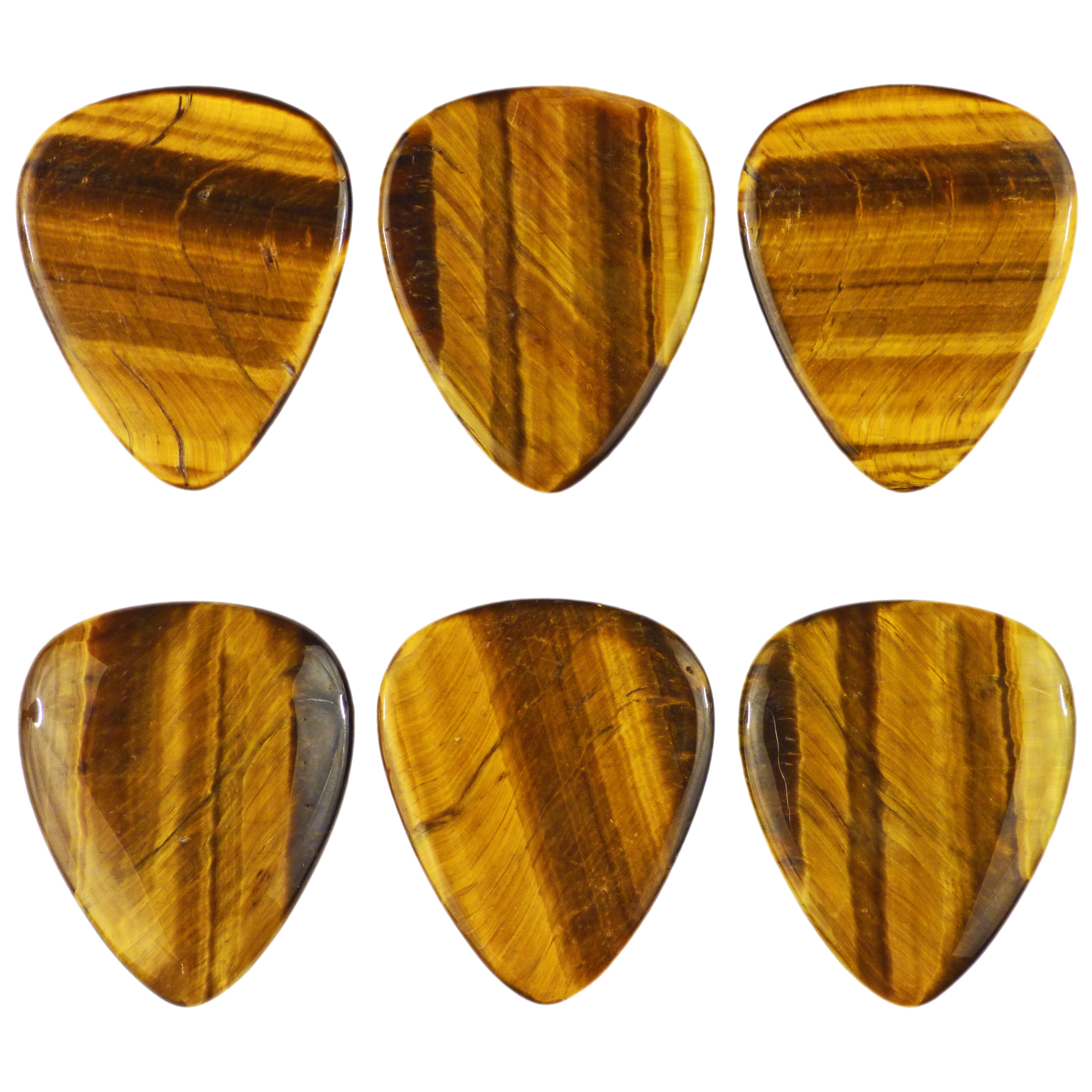 Yellow Tiger's Eye Stone Guitar Or Bass Pick - 3.0 mm Ultra Heavy Gauge - 351 Shape - Specialty Handmade Gemstone Exotic Plectrum Exotic Plectrums