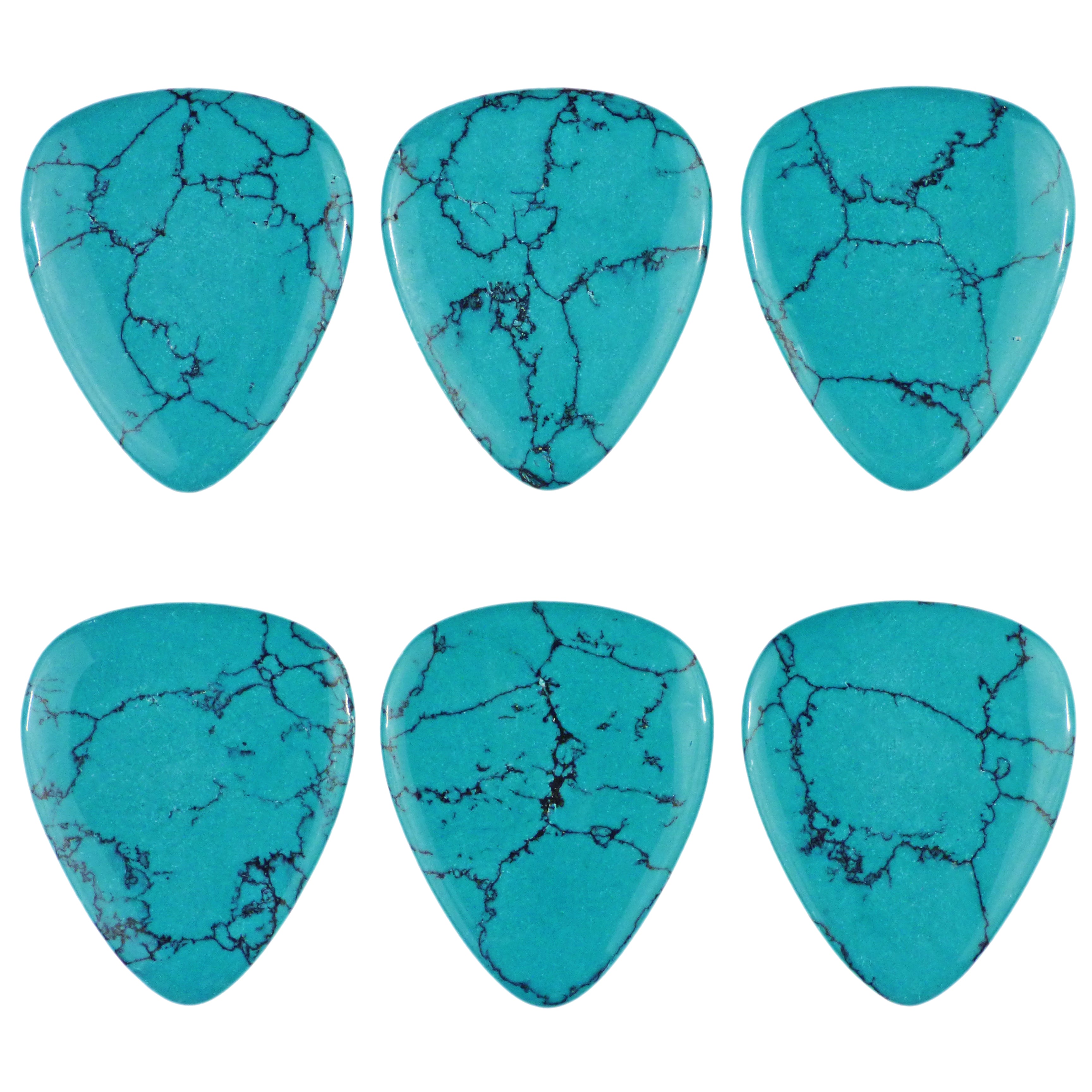Turquoise Stone Guitar Or Bass Pick - 3.0 mm Ultra Heavy Gauge - 351 Shape - Specialty Handmade Stone Exotic Plectrum Exotic Plectrums