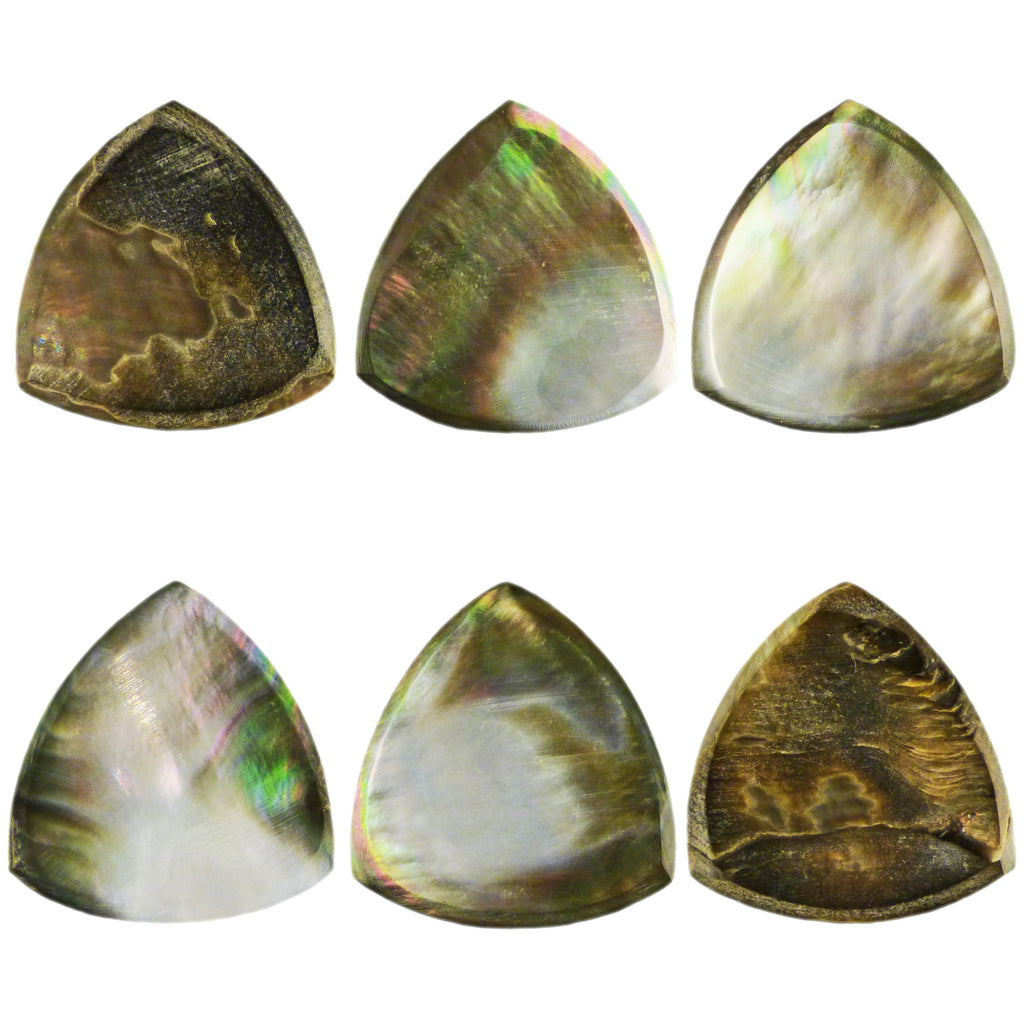 Black Abalone Shell Guitar Or Bass Pick - 2.0 mm - 346 Wedge Triangle Shape - Handmade Specialty Exotic Luxury Plectrum Exotic Plectrums