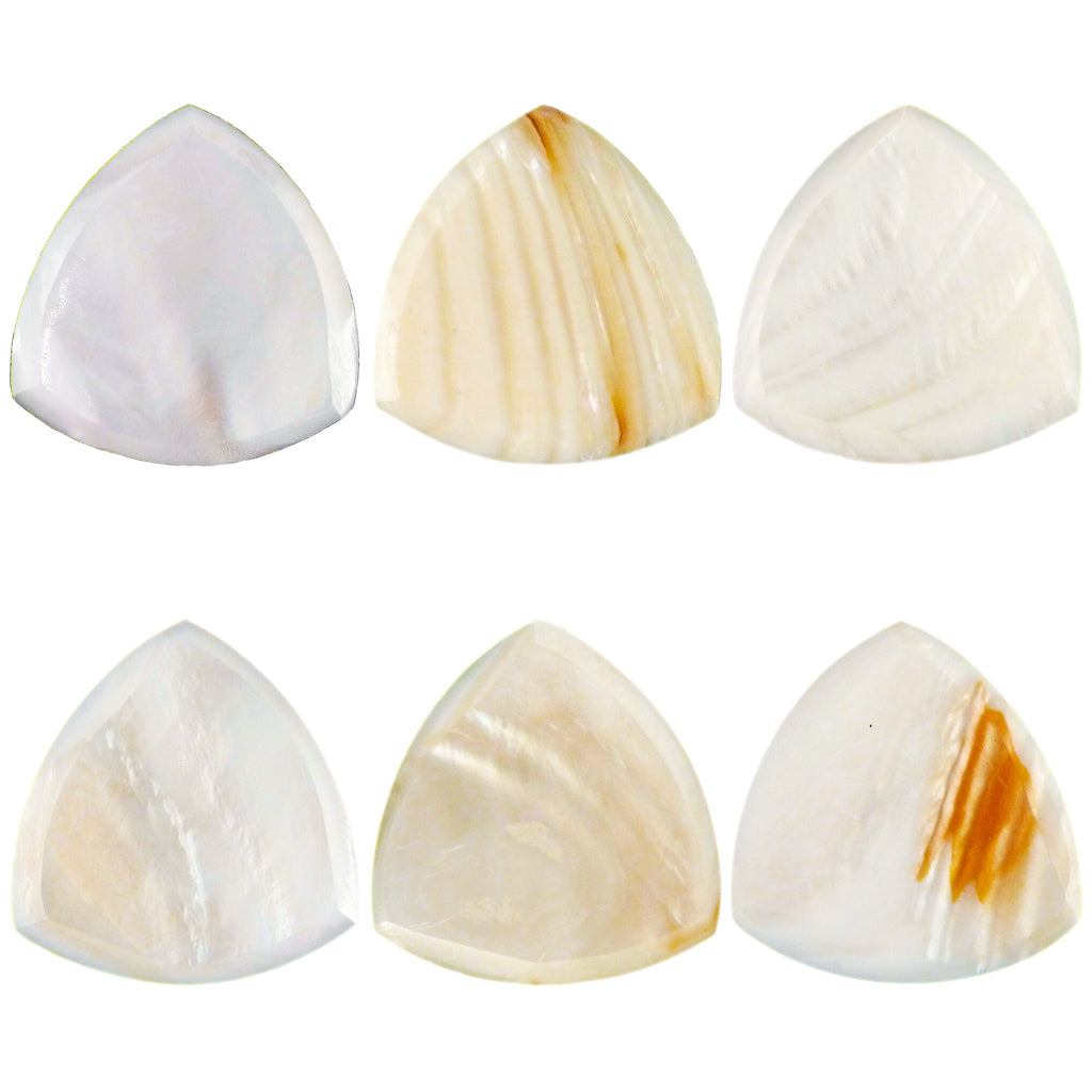 White Abalone Shell Guitar Or Bass Pick - 2.0 mm - 346 Wedge Triangle Shape - Handmade Specialty Exotic Luxury Plectrum Exotic Plectrums