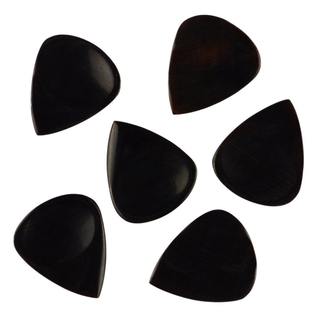 Black Buffalo Horn Guitar Or Bass Pick - 3.0 mm Ultra Heavy Gauge - 351 Groove Shape - Polished Finish Handmade Specialty Exotic Plectrum Exotic Plectrums