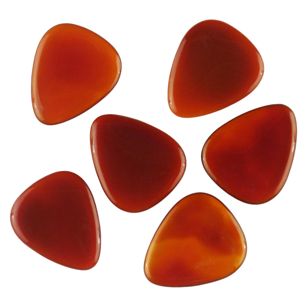 Carnelian Stone Guitar Or Bass Pick - 3.0 mm Ultra Heavy Gauge - 351 Shape - Specialty Handmade Gemstone Exotic Plectrum Exotic Plectrums