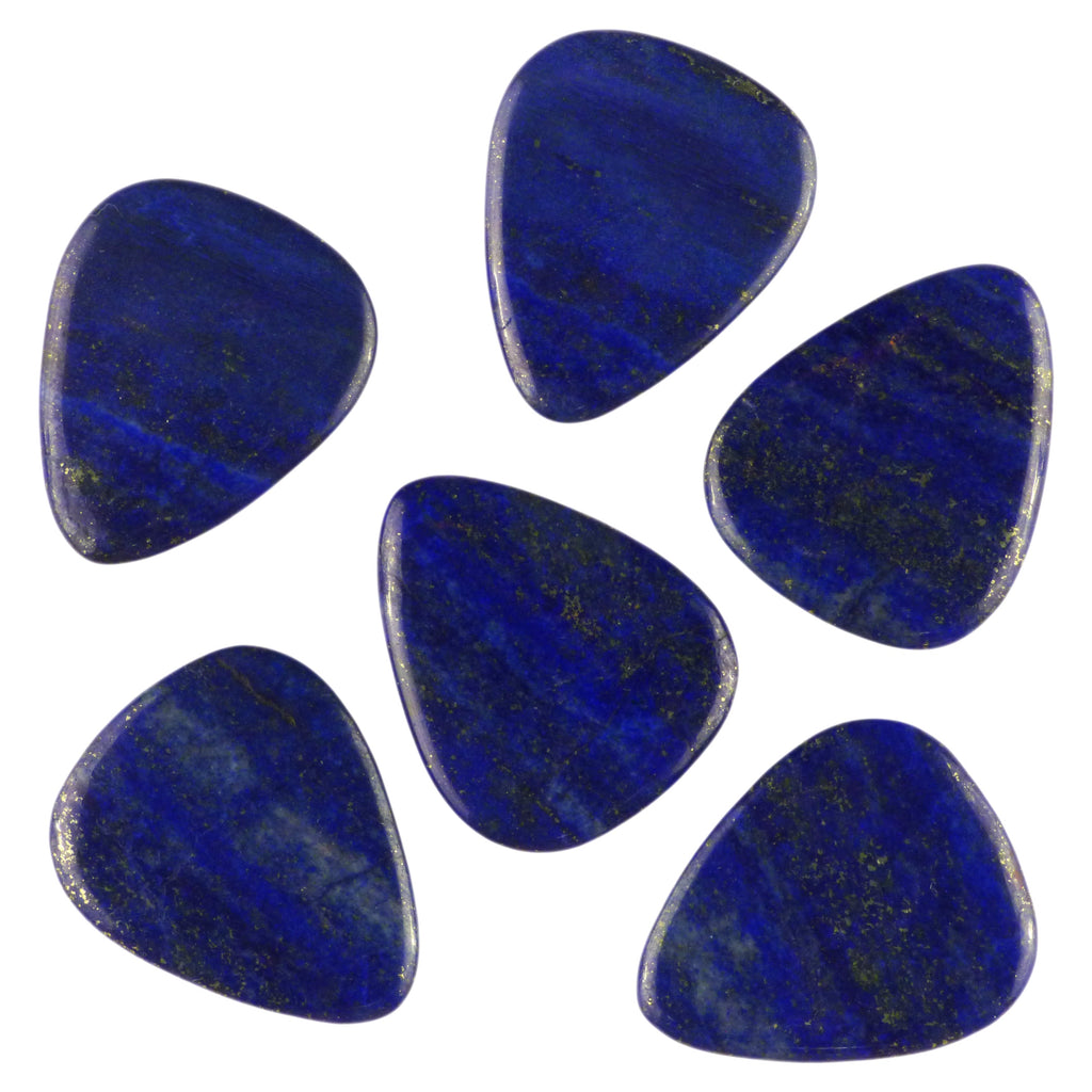 Lapis Lazuli Stone Guitar Or Bass Pick - 3.0 mm Ultra Heavy Gauge - 351 Shape - Specialty Handmade Gemstone Exotic Plectrum Exotic Plectrums