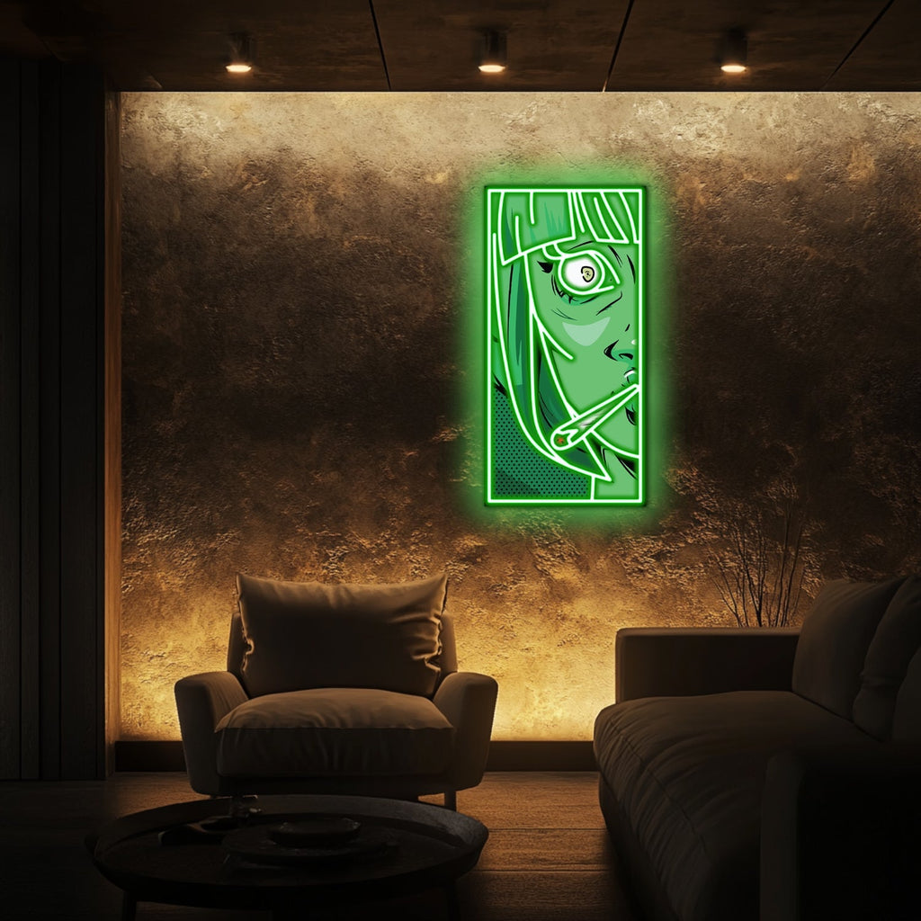 UV Printed Green Woman Neon Wall Art- LV0058 Liviqon.co