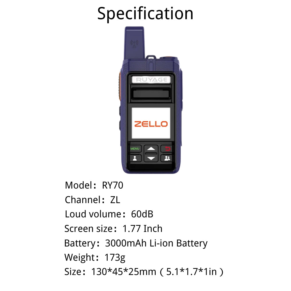 Ruyage Radio Zello Walkie-Talkie(RY70) Ruyage Radio