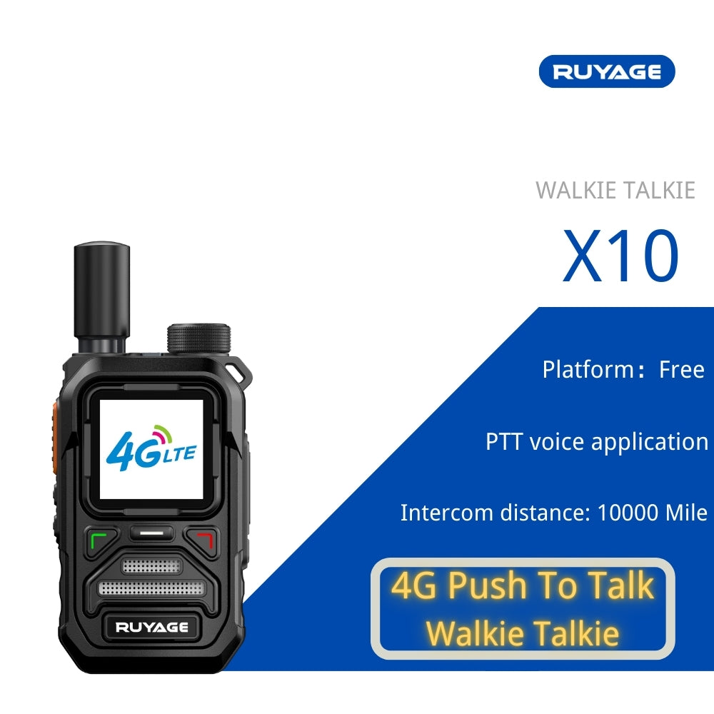Ruyage X10 Nationwide Lte Two Way Radios Lifetime Free Unlimited Range Rechargeable Global 4g Poc,Portable Walkie Talkies Long Range for Adults Family Road Trip Truck Fleet 2 Pack Ruyage Radio