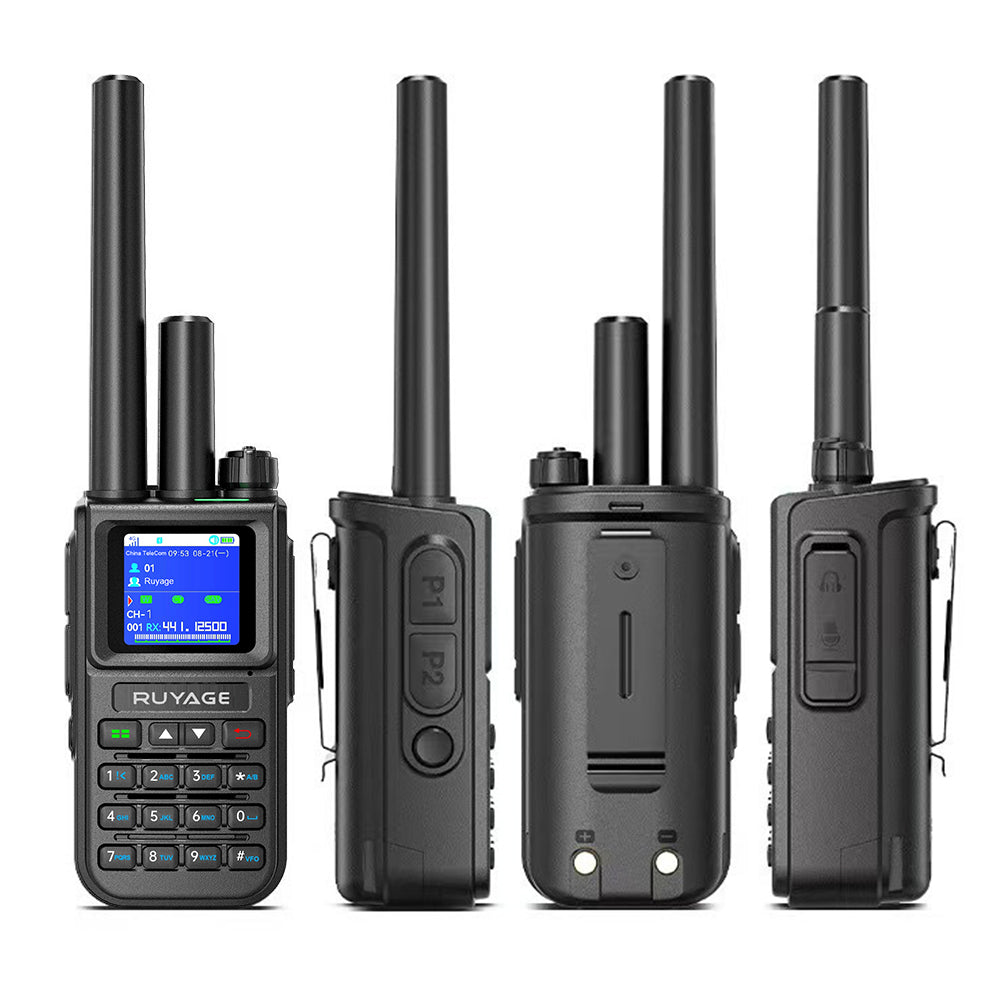 Ruyage X50 Nationwide Lifetime Free 4g+Uhf Walkie Talkies | Global Unlimited Range Dual Mode 2 Way Radios,Relay Function,3200mAh,Desktop Charger for Job Site with SIM Cards 2 Pack Ruyage Radio