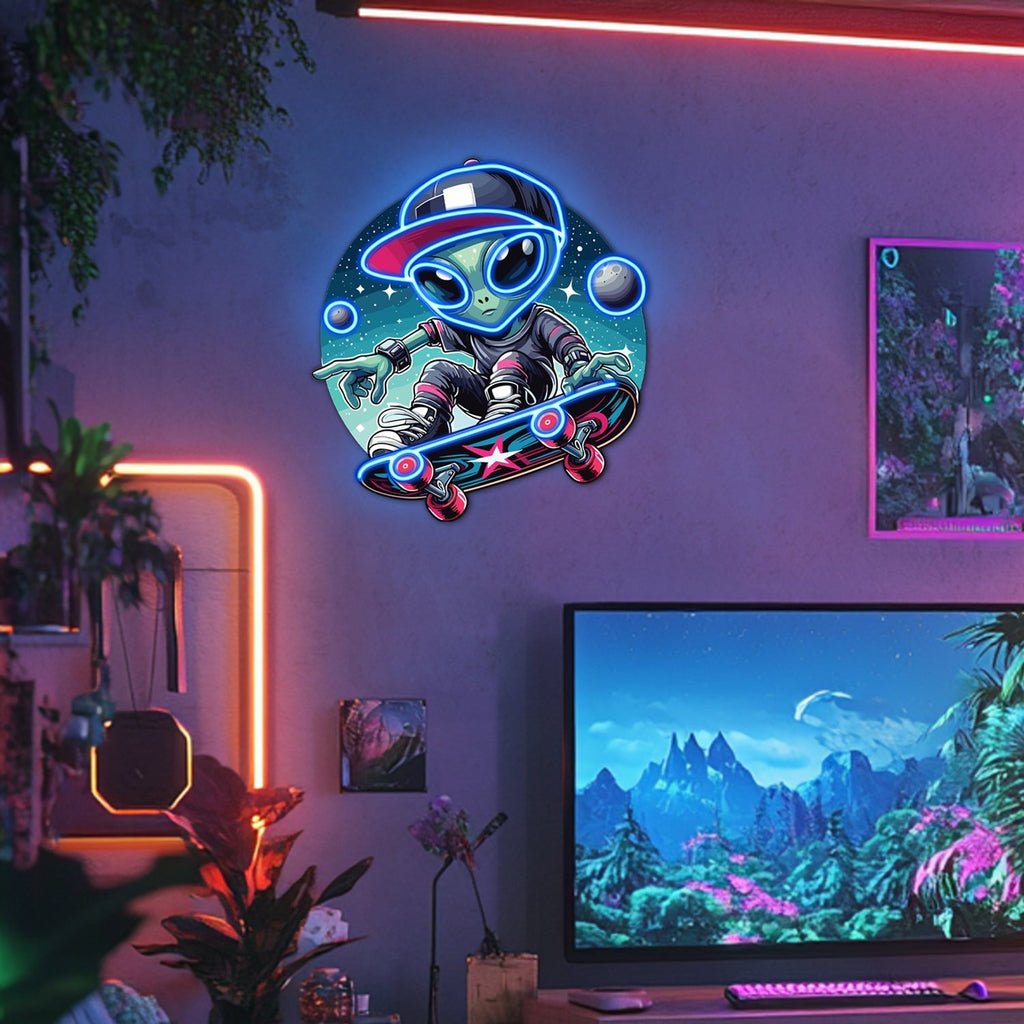 UV Printed Alien Neon Wall Art- LV0082 Liviqon.co