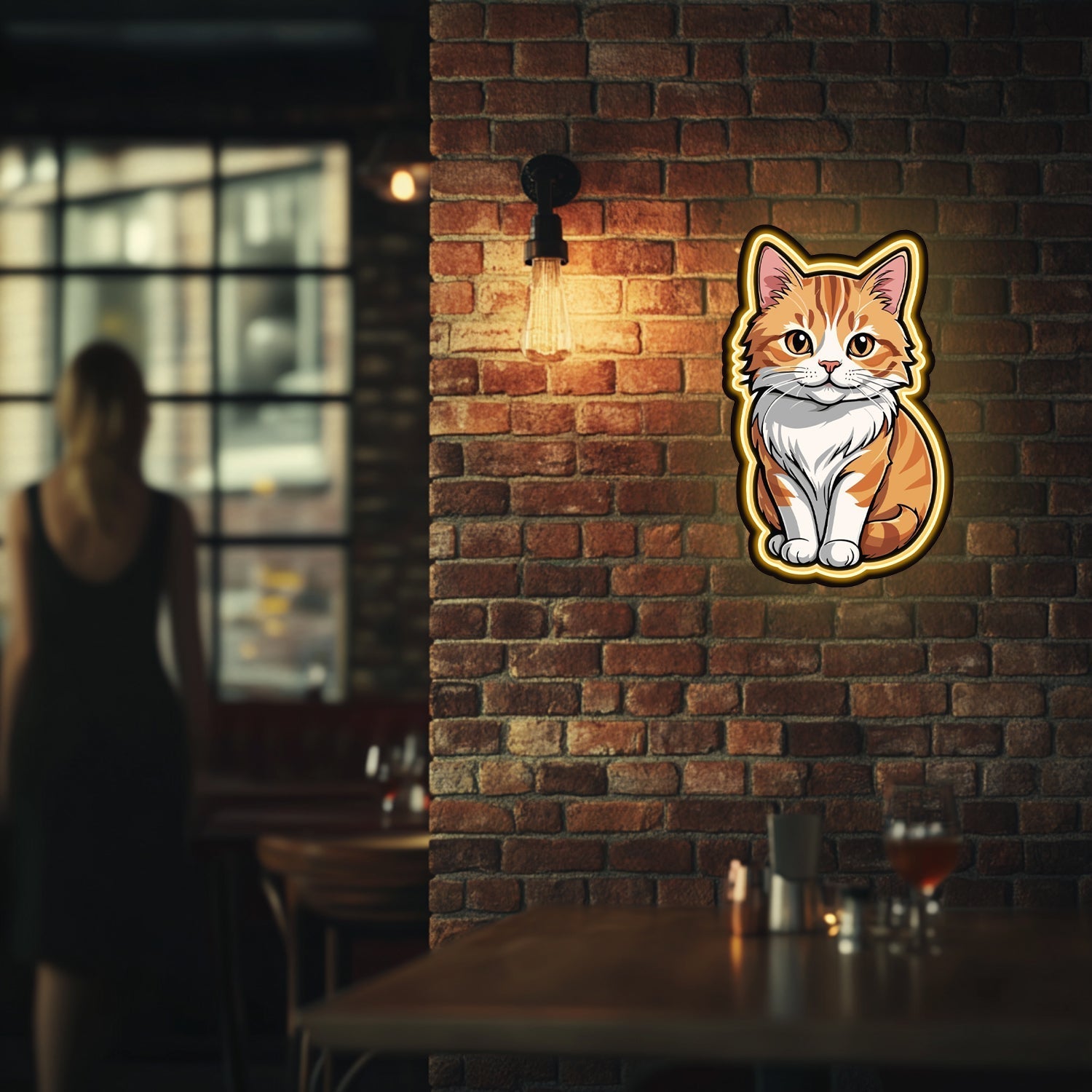 UV Printed Cat Neon Wall Art- LV0020 Liviqon.co