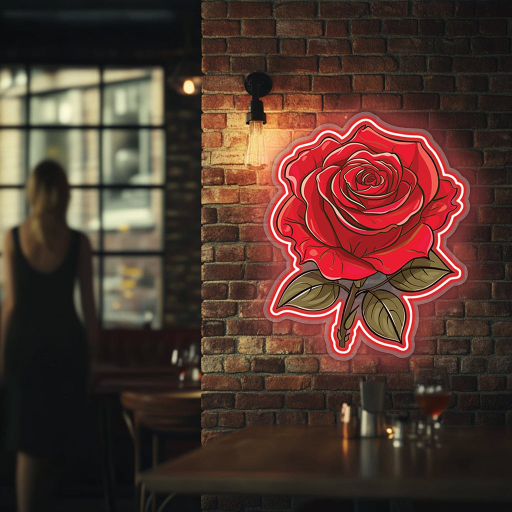 UV Printed Rose Neon Wall Art- LV0073 Liviqon.co