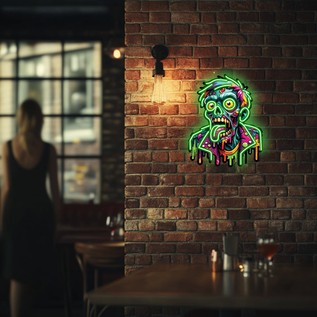 UV Printed Zombie  Neon Wall Art- LV0059 Liviqon.co