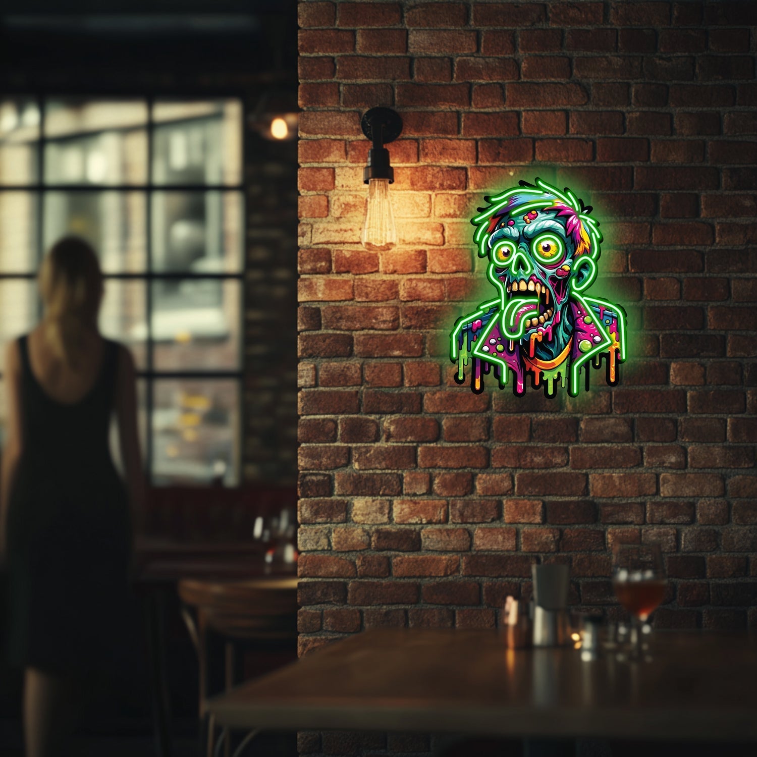 UV Printed Zombie  Neon Wall Art- LV0059 Liviqon.co