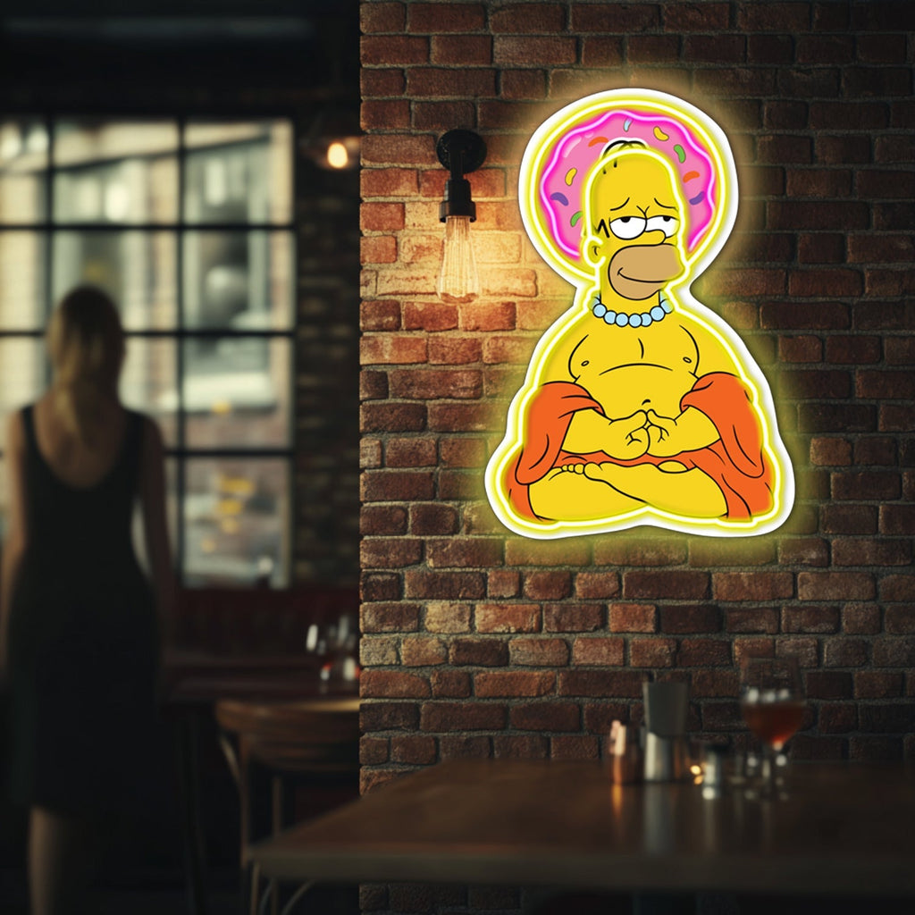 UV Printed Buddha Simpson Neon Wall Art- LV0064 Liviqon.co